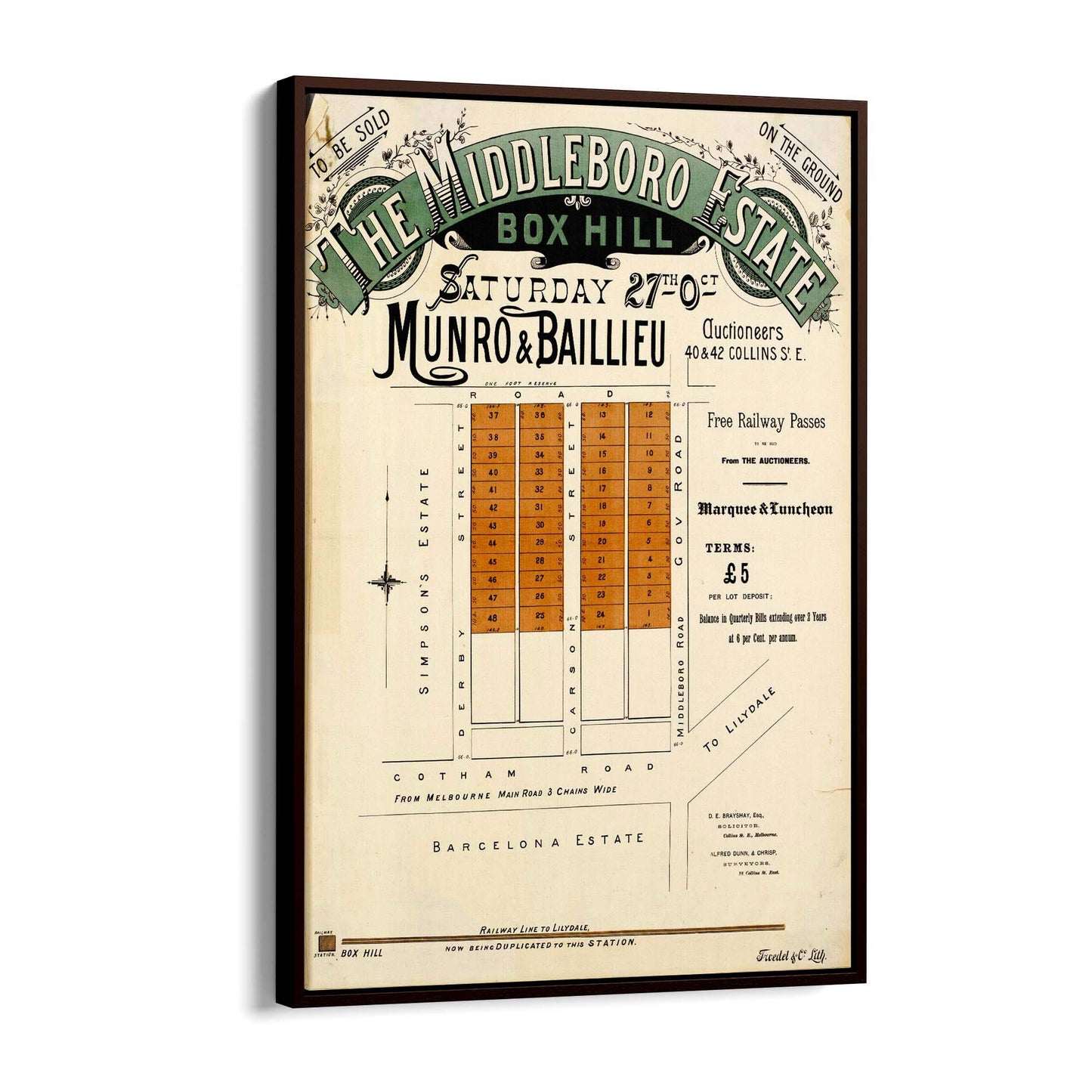 Box Hill Melbourne Vintage Real Estate Advert Art - The Affordable Art Company