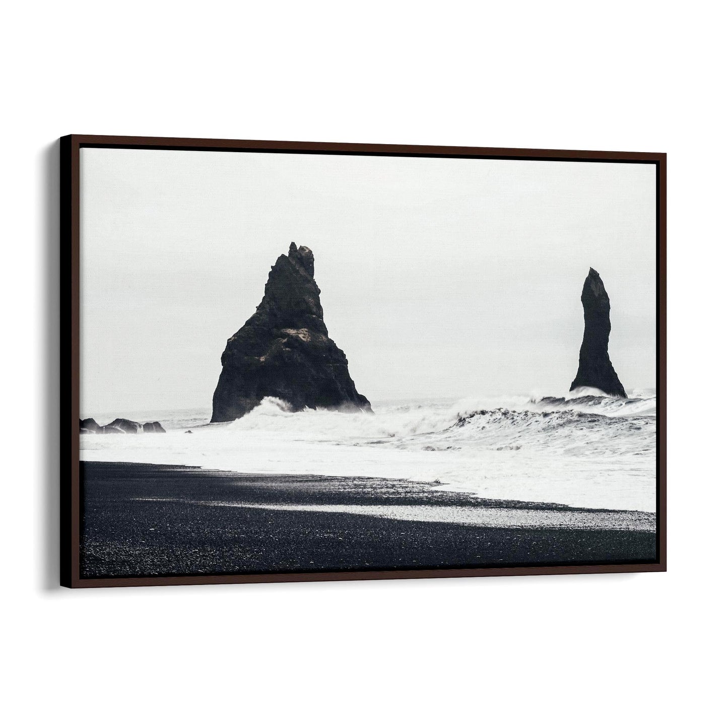 Black and White Coastal Beach Photograph Wall Art - The Affordable Art Company