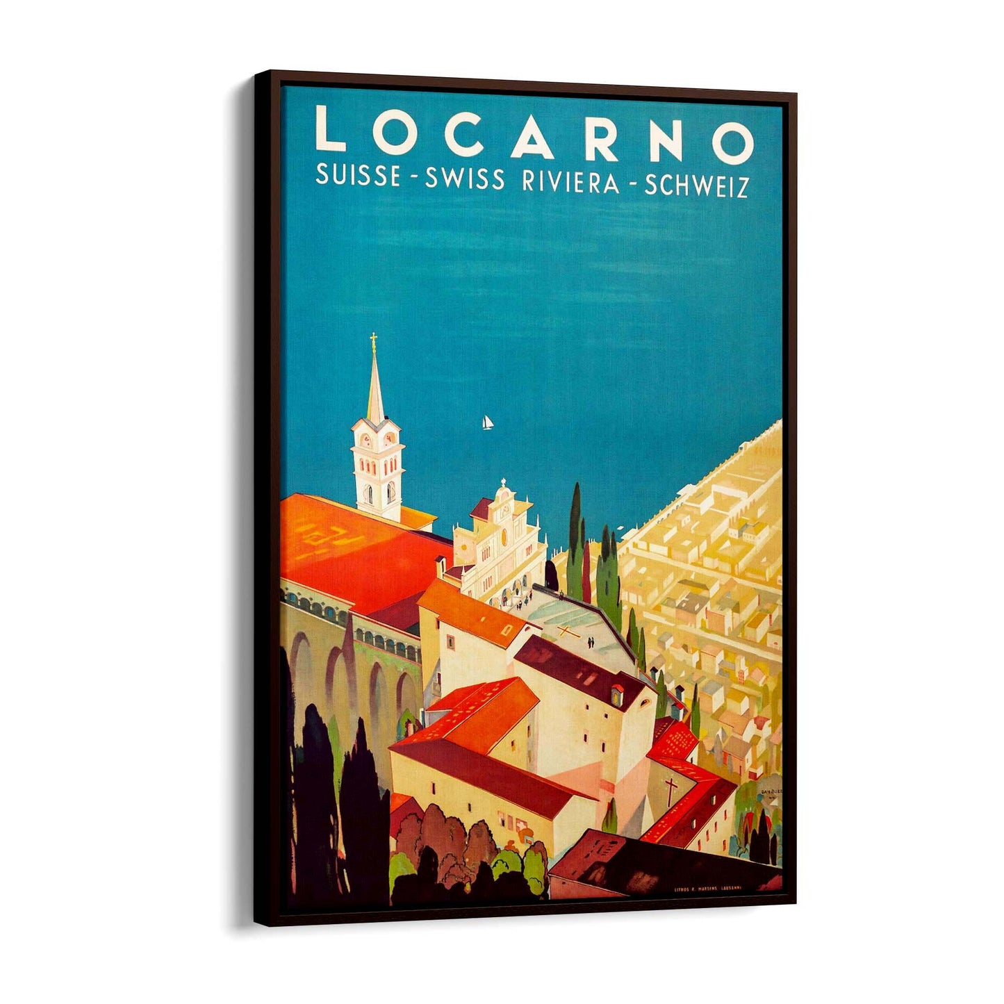 Locarno Switzerland Vintage Travel Advert Wall Art - The Affordable Art Company