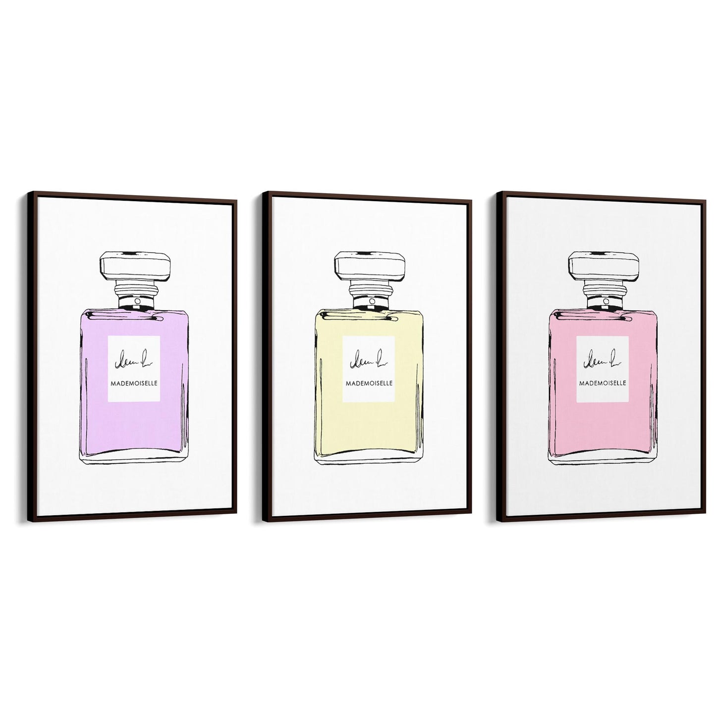 Set of Perfume Bottle Fashion Bedroom Wall Art #5 - The Affordable Art Company