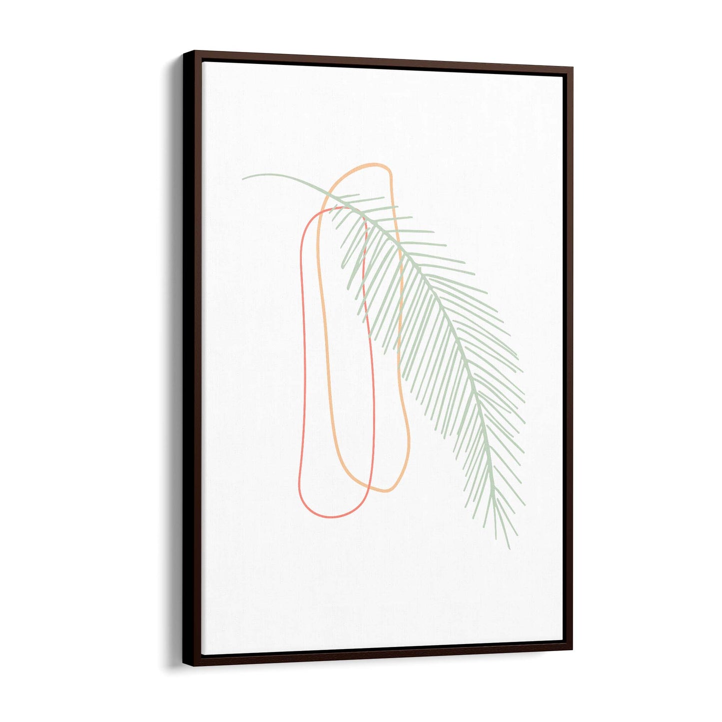 Minimal Feather Neon Abstract Design Wall Art #2 - The Affordable Art Company