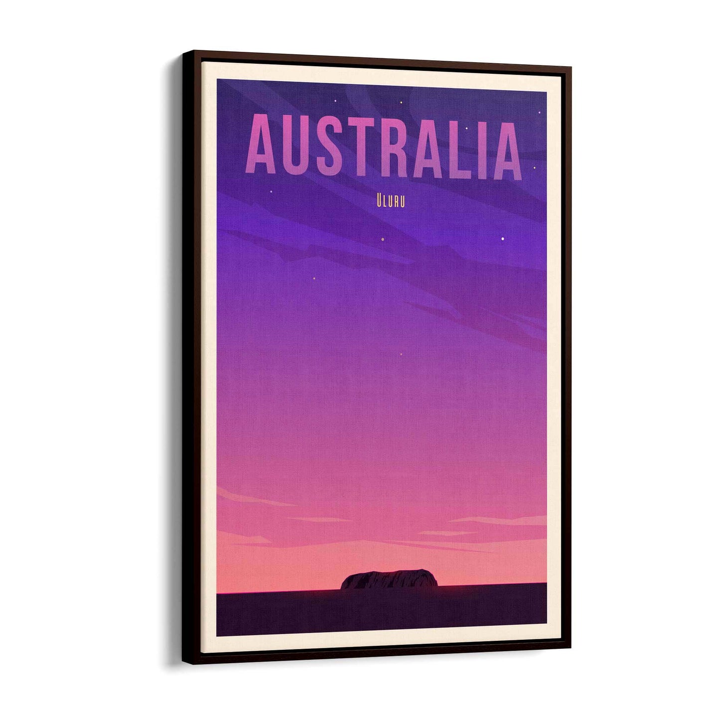 Retro Uluru, Australia Vintage Travel Wall Art - The Affordable Art Company