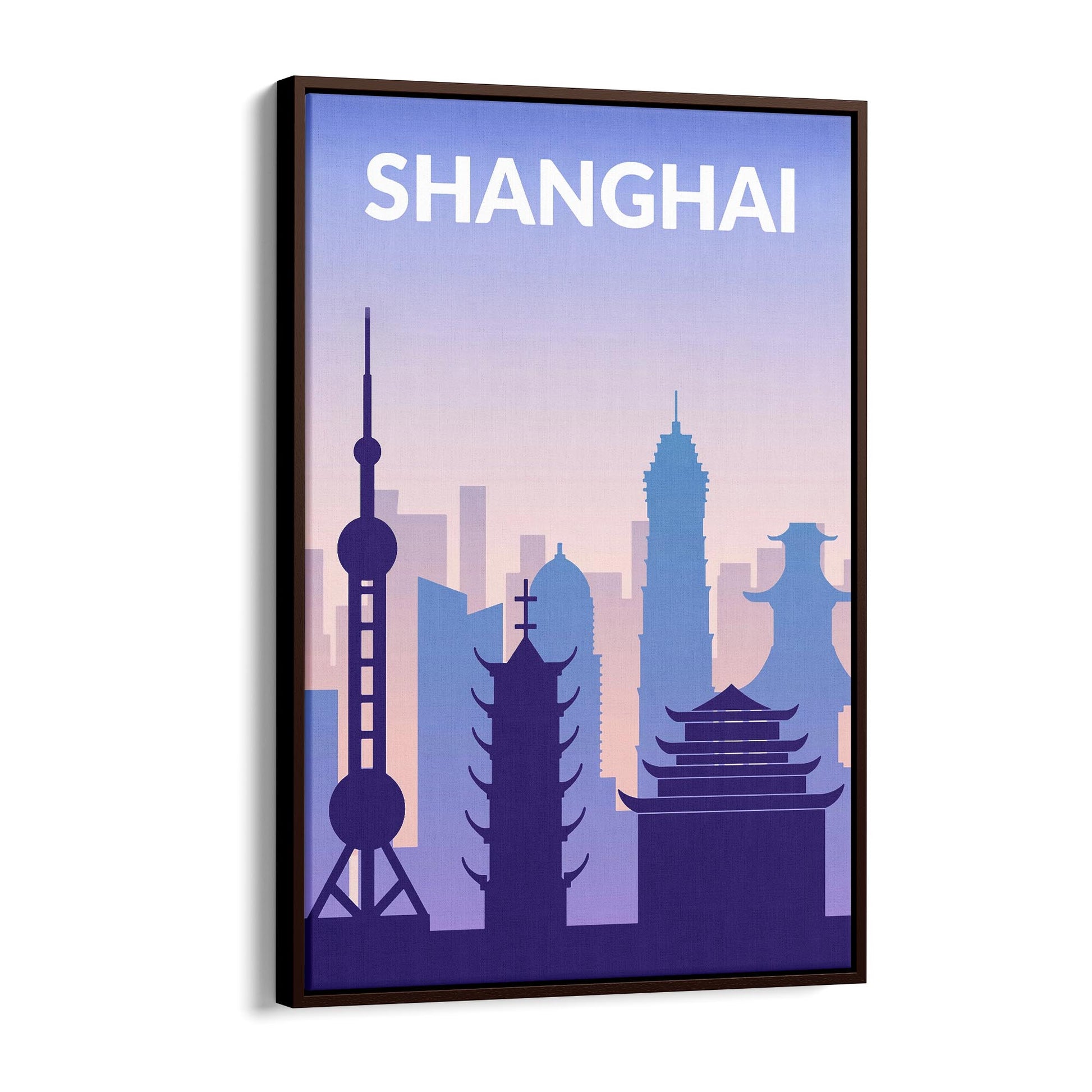 Retro Shanghai China Travel Advert Wall Art - Portsby