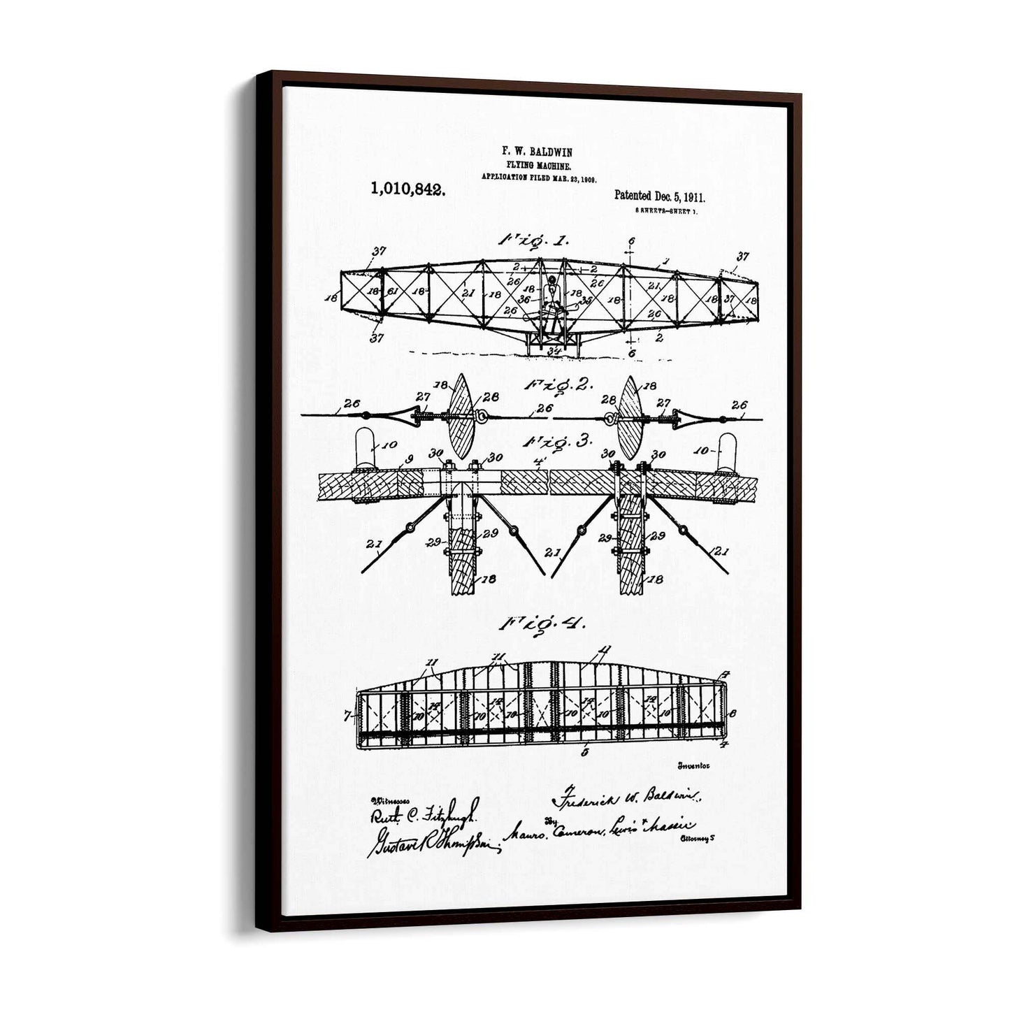 Airplane Patent Vintage Minimal Man Cave Wall Art #3 - The Affordable Art Company