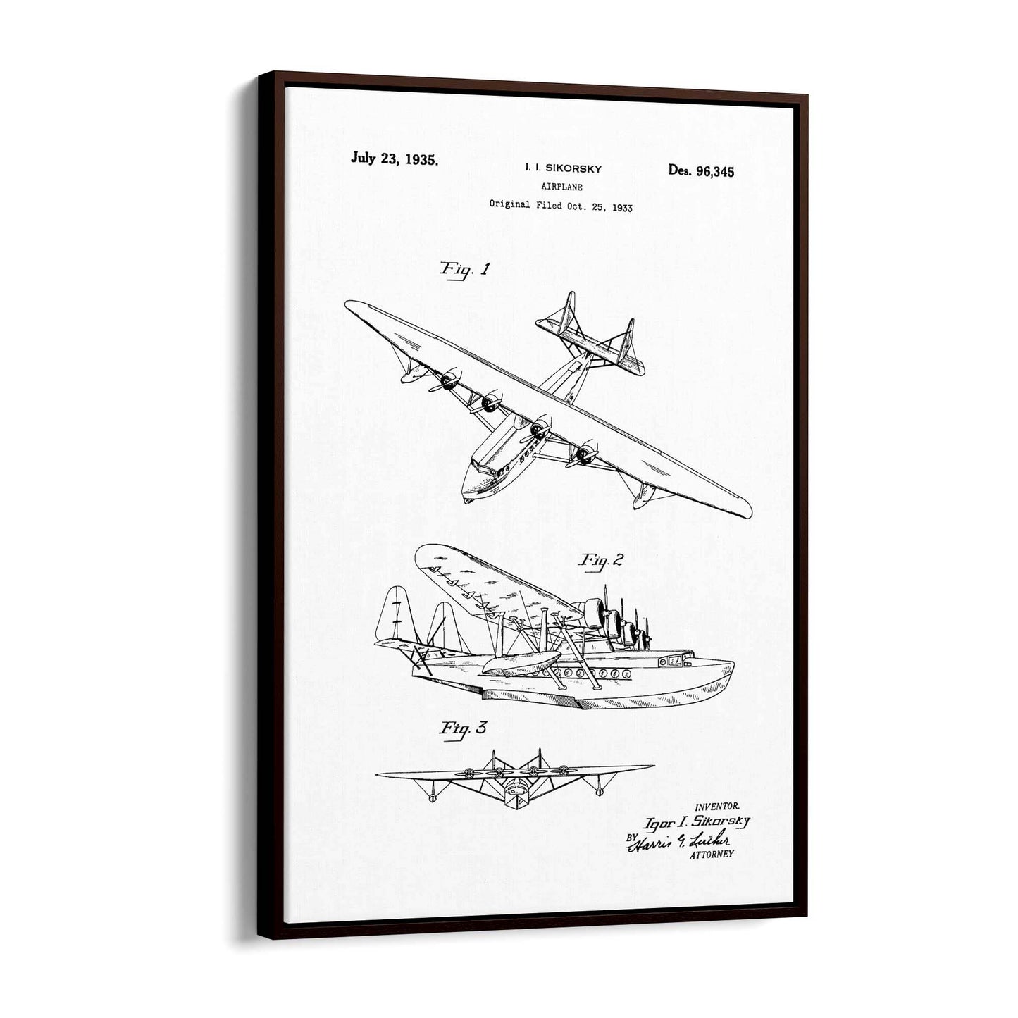 Airplane Patent Vintage Minimal Man Cave Wall Art #11 - The Affordable Art Company