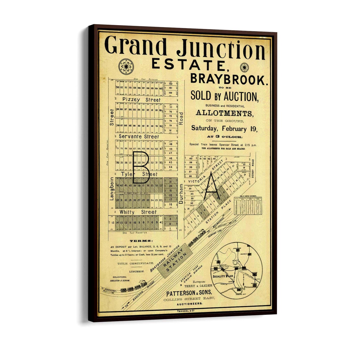 Braybrook Melbourne Vintage Real Estate Advert Art - The Affordable Art Company
