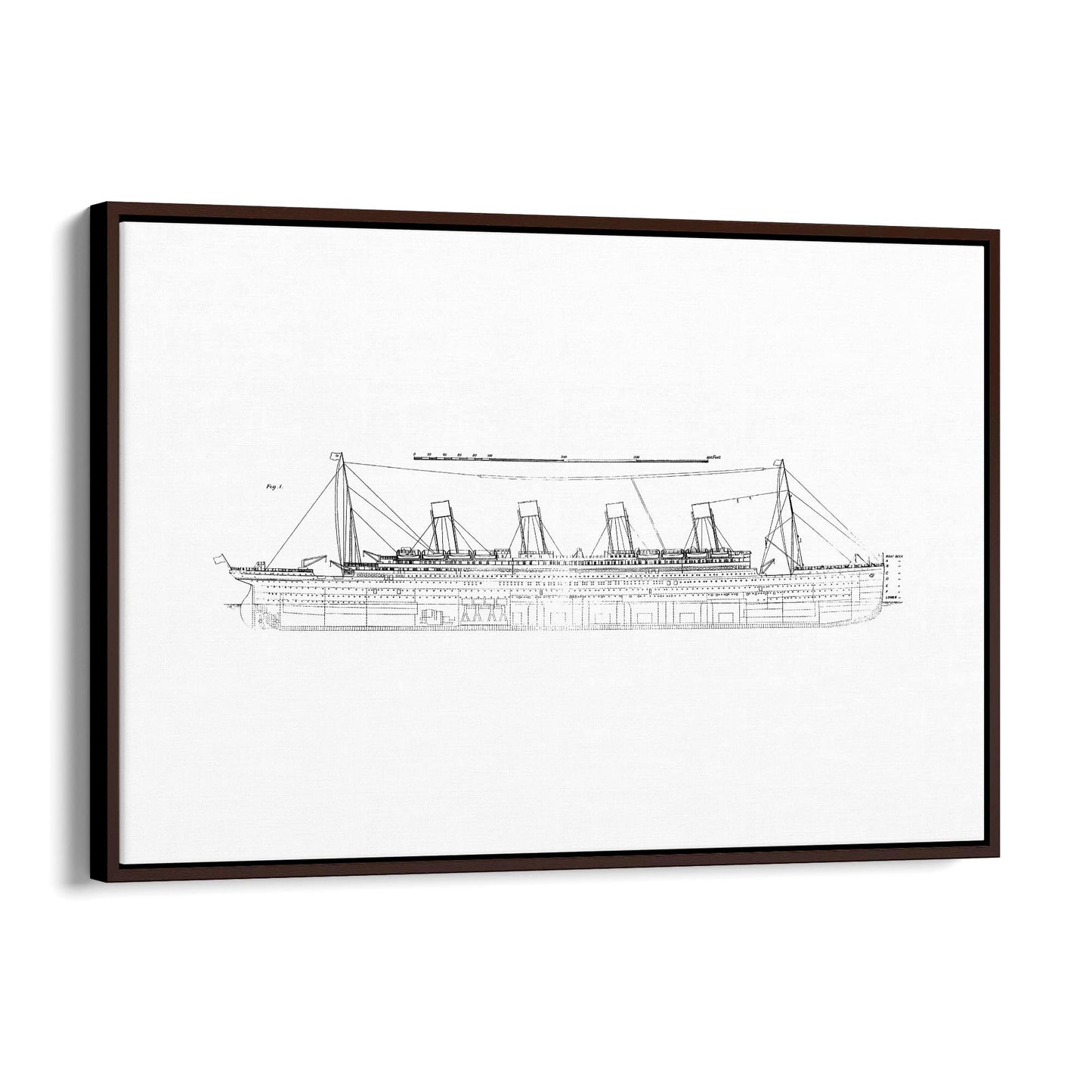 Vintage Titanic Plans Schematic White Wall Art #1 - The Affordable Art Company