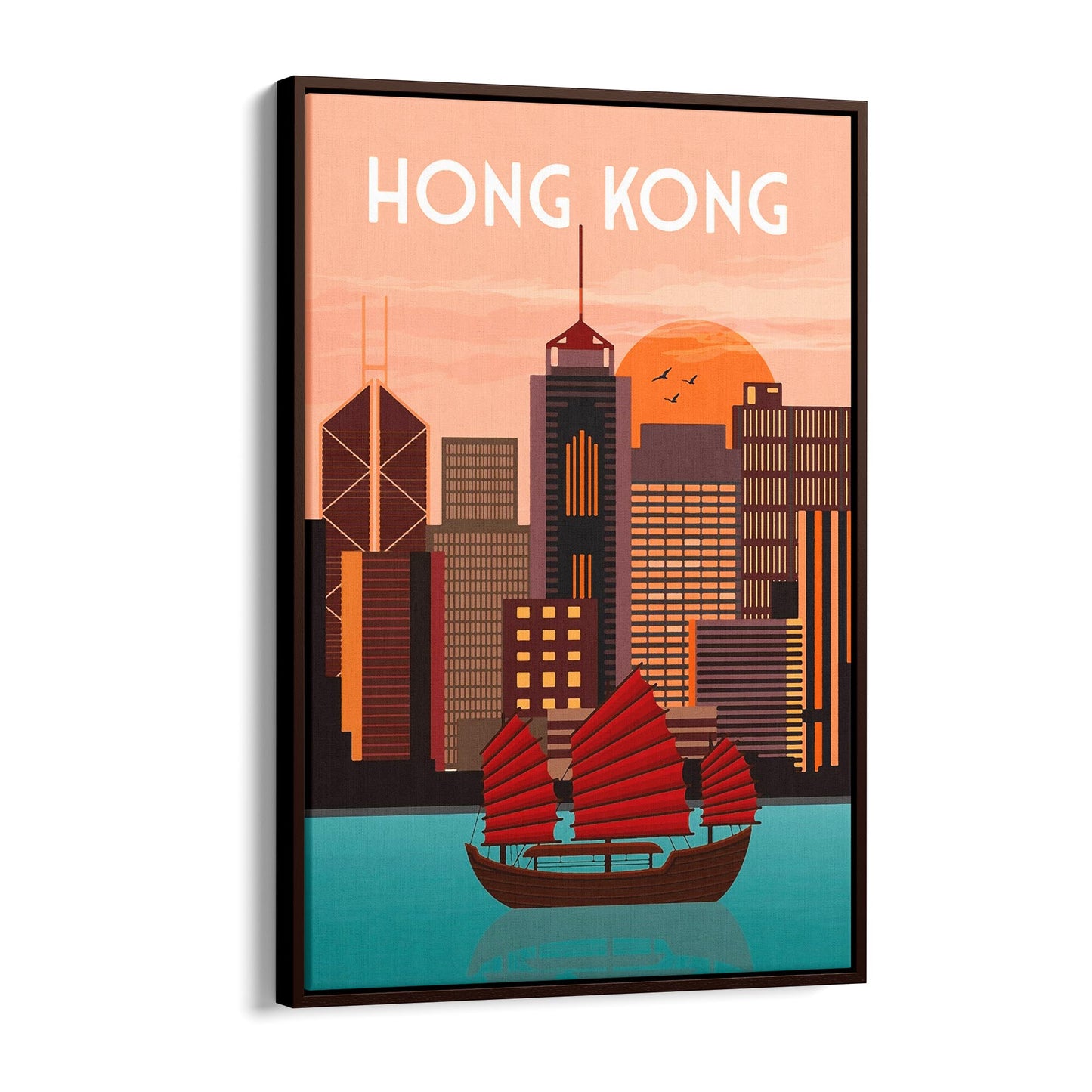Retro Hong Kong Travel Advert Wall Art - Portsby
