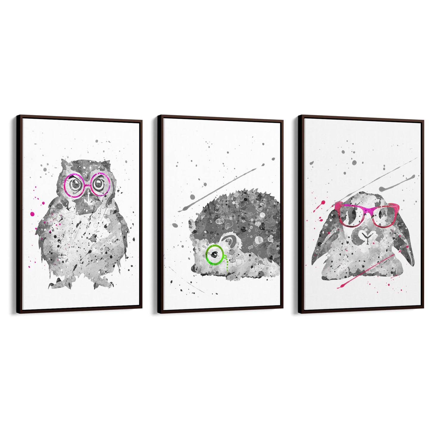 Set of Cute Animals Nursery Baby Wall Art - The Affordable Art Company