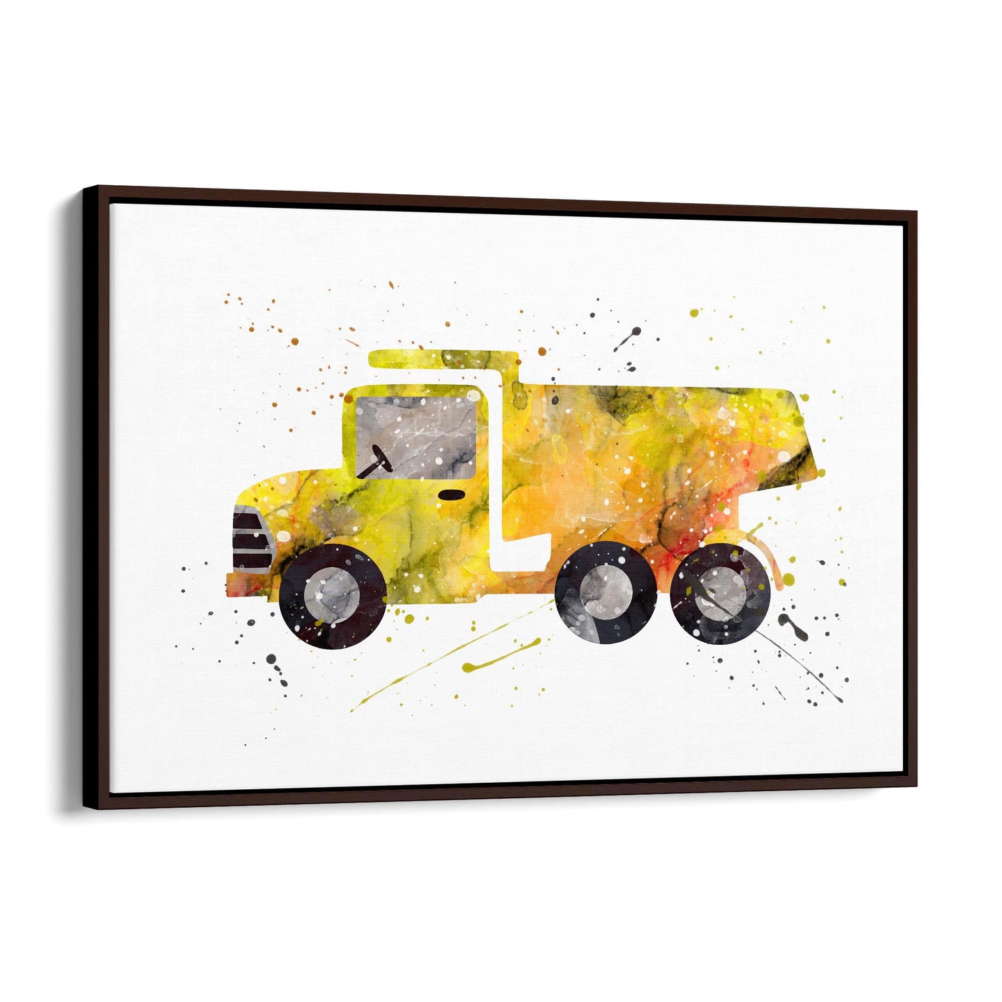 Yellow Truck Boys Bedroom Nursery Wall Art - The Affordable Art Company