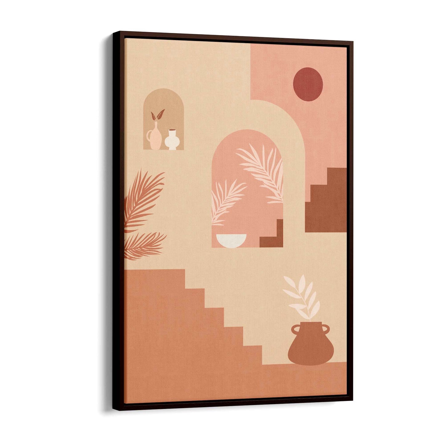 Abstract Terracotta Minimal Home Decor Wall Art - The Affordable Art Company