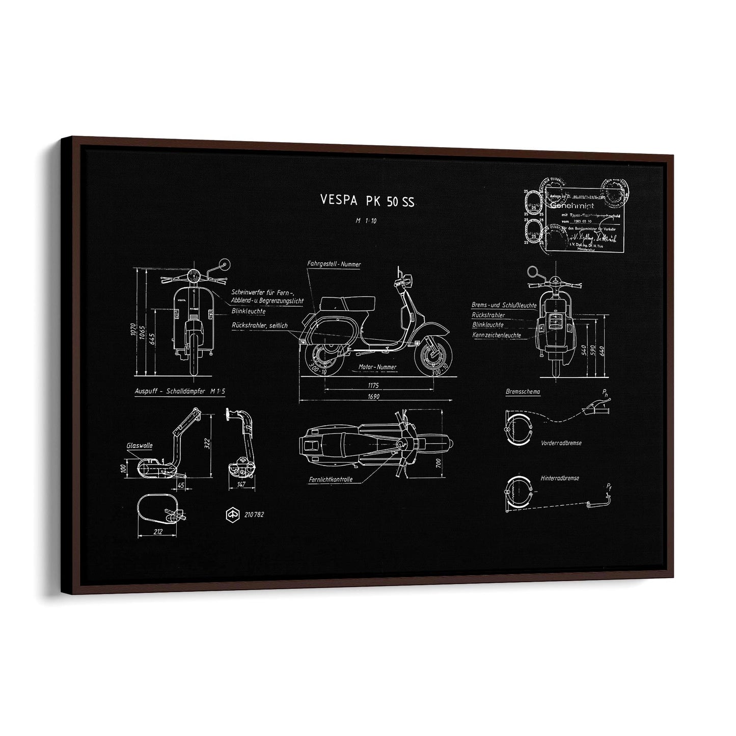 Vintage Vespa Patent Black Patent Wall Art #1 - The Affordable Art Company