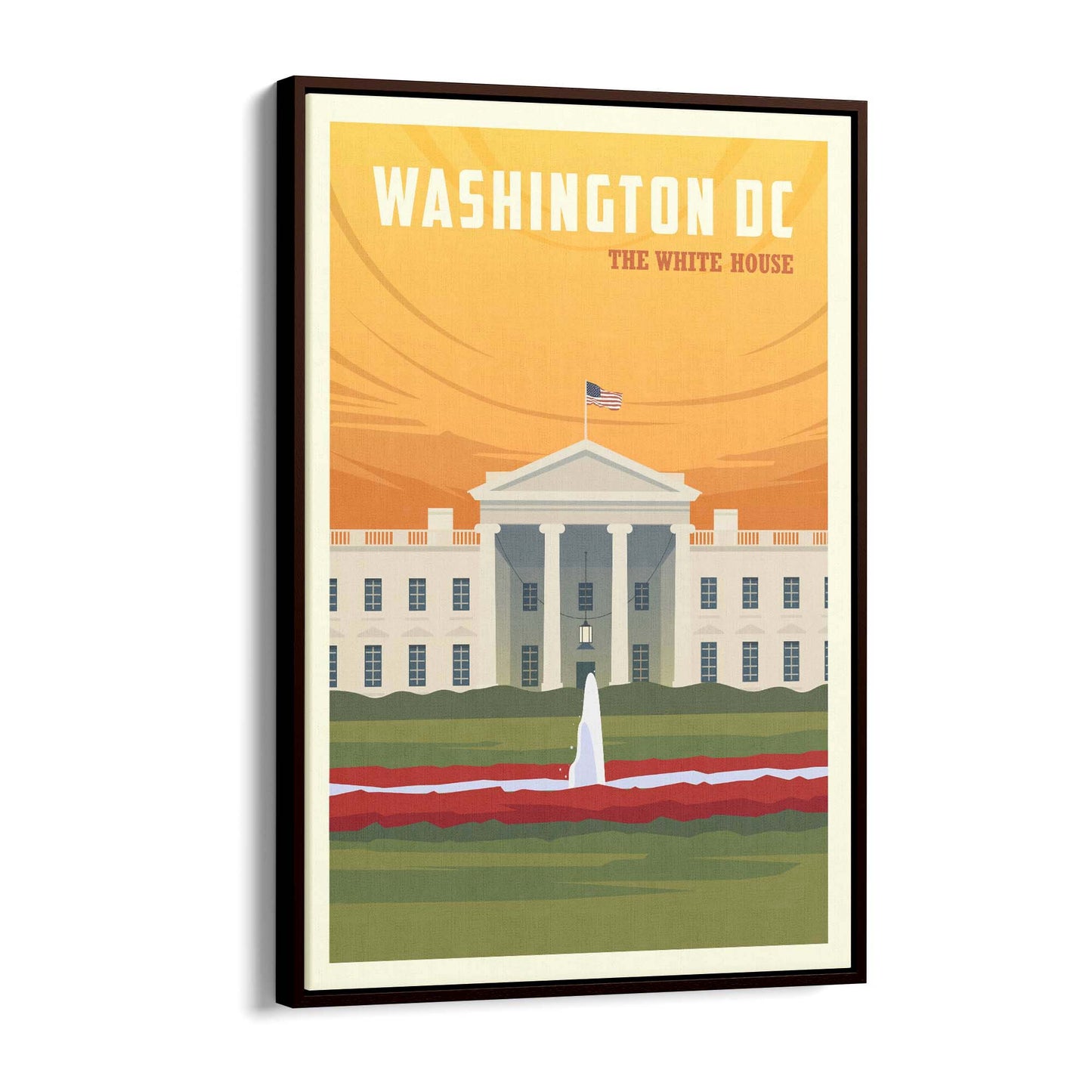 Retro Washington DC USA Vintage Travel Wall Art - The Affordable Art Company