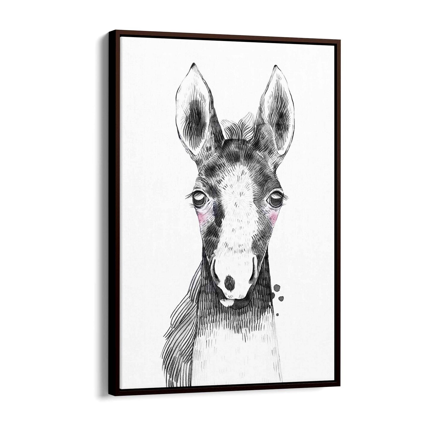 Cute Blushing Baby Horse Nursery Animal Wall Art - The Affordable Art Company
