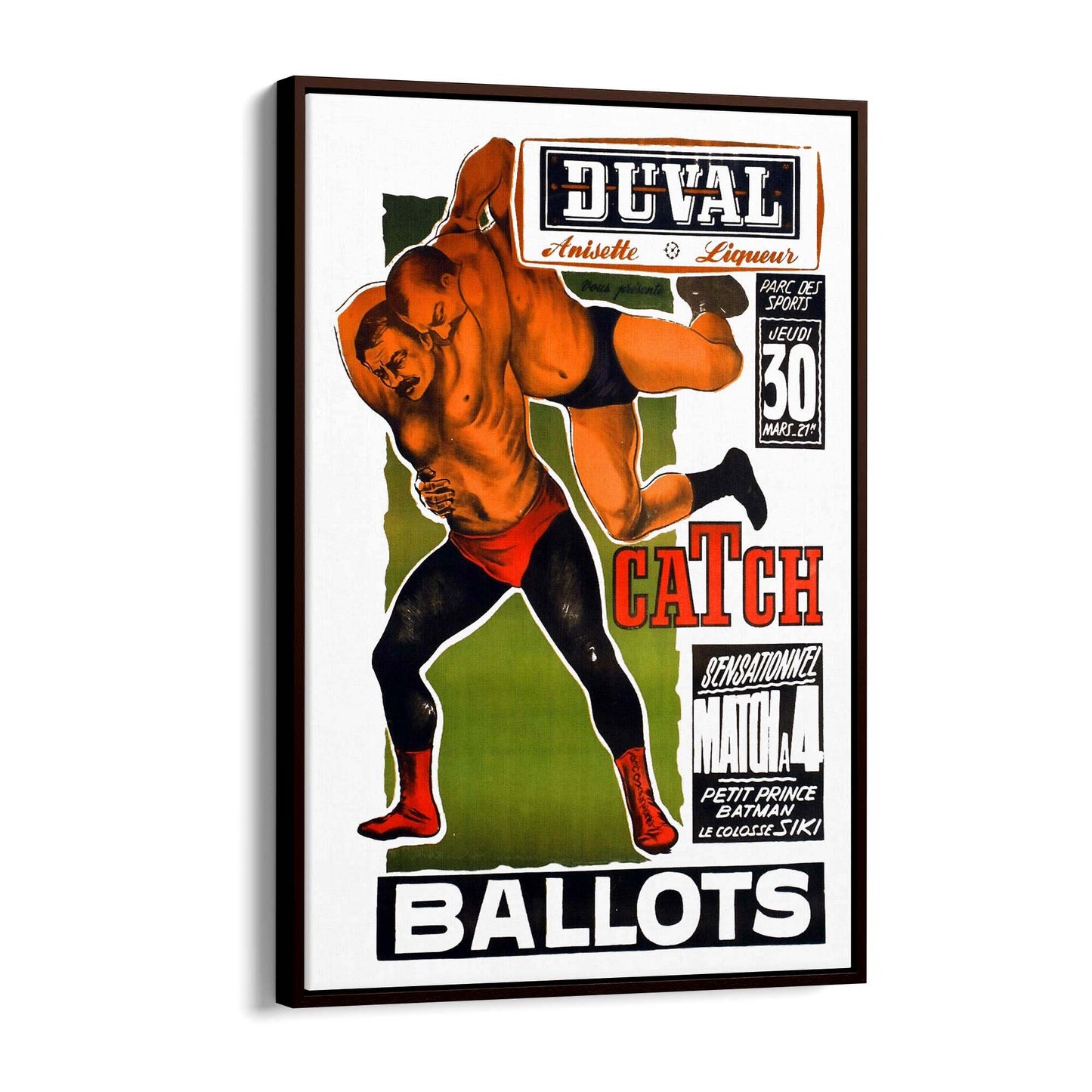 Duval French Wrestling Vintage Sports Advert Wall Art - The Affordable Art Company