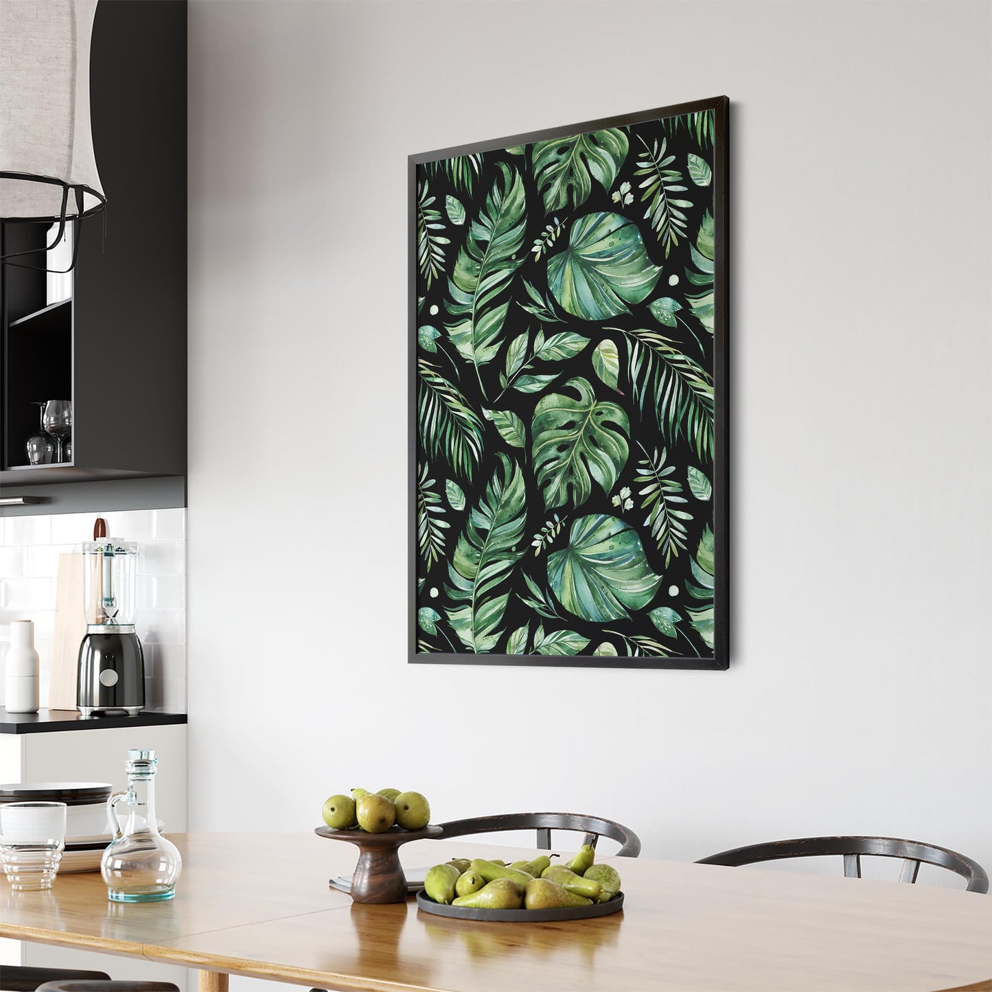 Tropical Leaf Pattern Green Plant Leaves Wall Art #4 - The Affordable Art Company