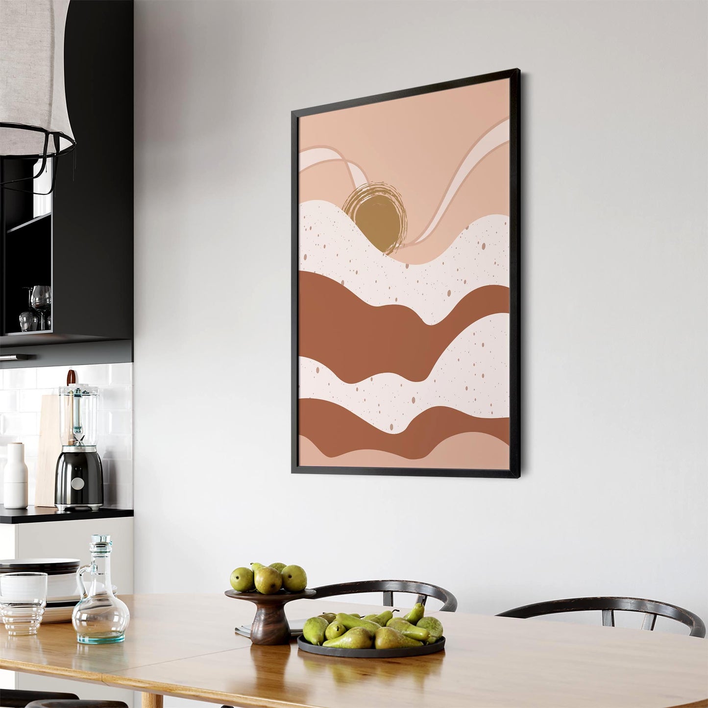 Sunset Abstraction Retro Landscape Wall Art - The Affordable Art Company