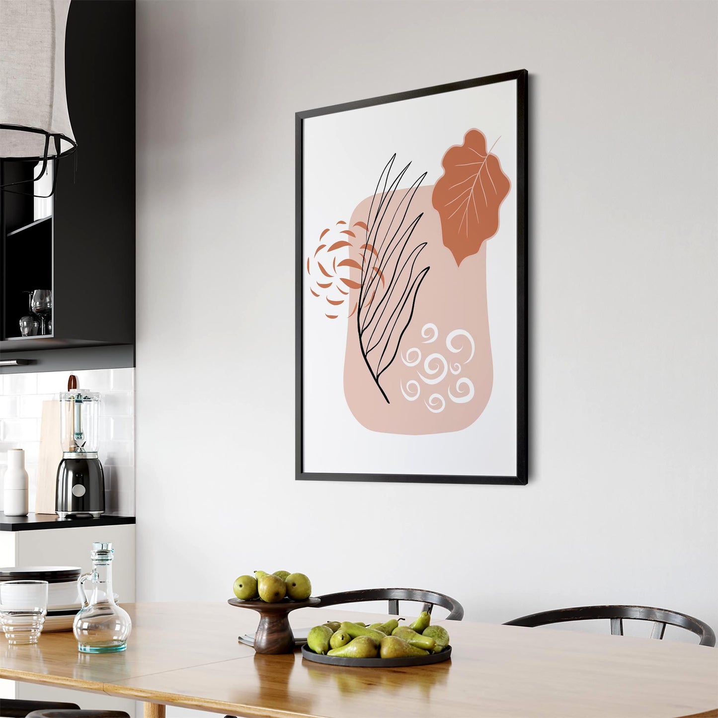 Abstract House Plant Minimal Living Room Wall Art #6 - The Affordable Art Company