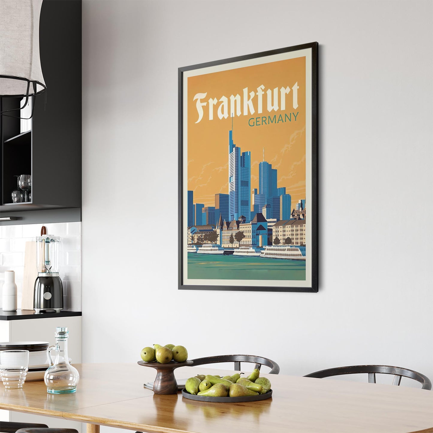 Retro Frankfurt, Germany Travel Advert Wall Art - Portsby
