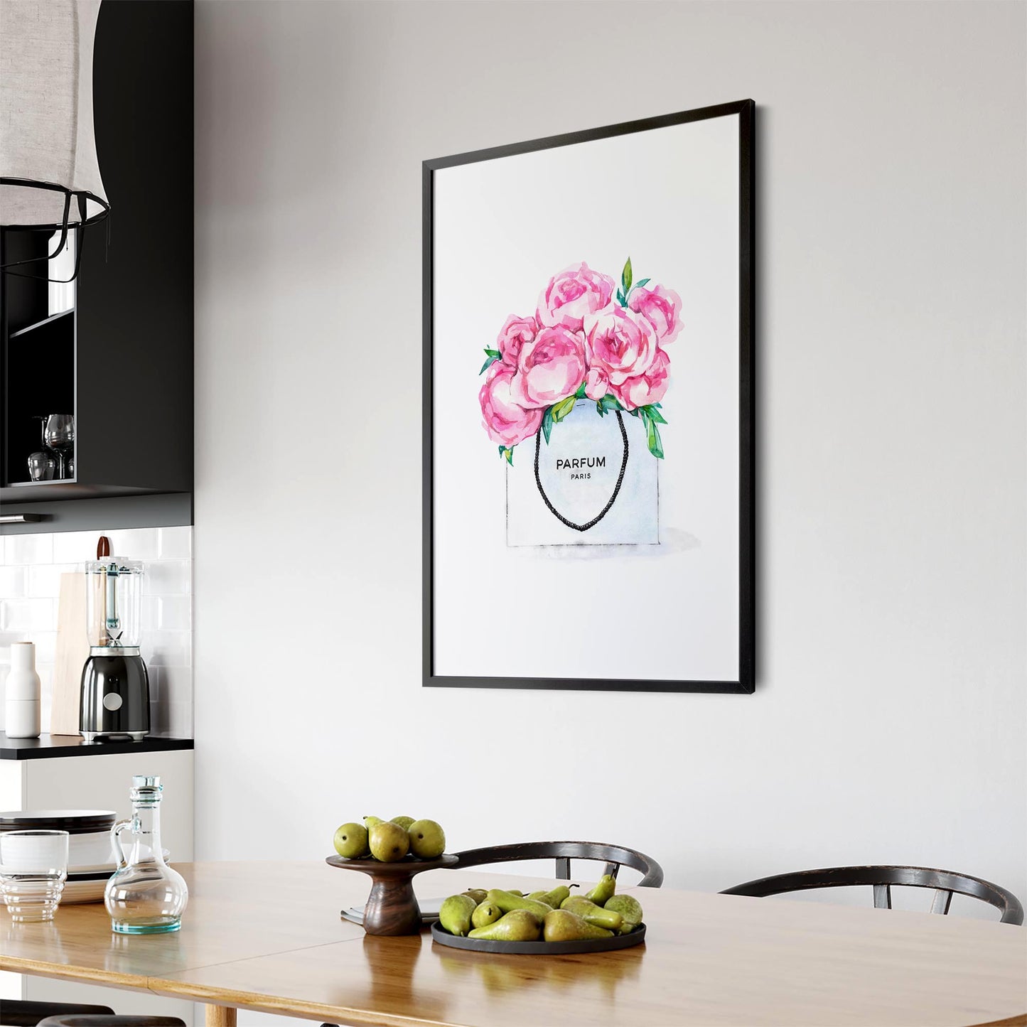 Pink Floral Perfume Bottle Fashion Flowers Wall Art #1 - The Affordable Art Company