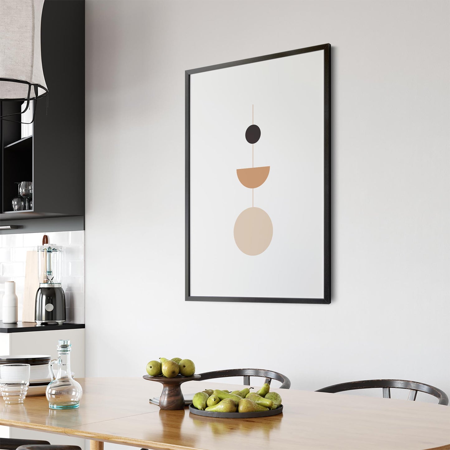 Minimal Pastel Abstract Retro Shapes Wall Art #3 - The Affordable Art Company