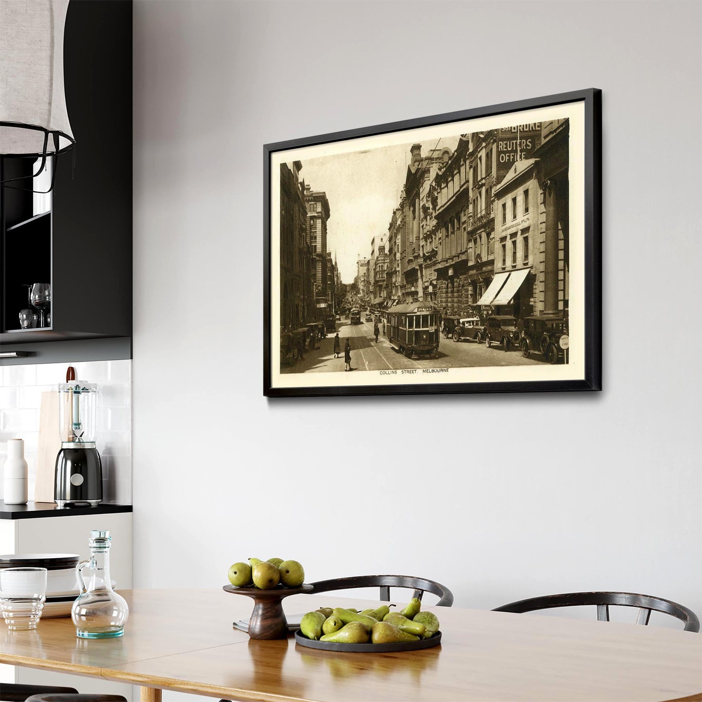 Collins St Melbourne Vintage Photograph Wall Art #1 - The Affordable Art Company