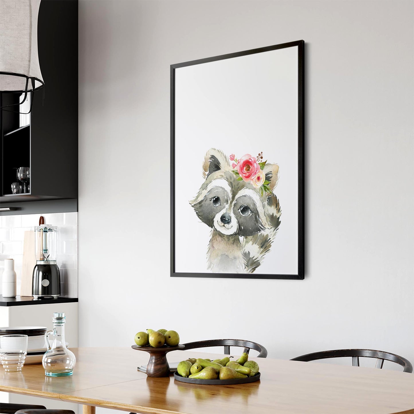 Cute Baby Raccoon Nursery Animal Gift Wall Art - The Affordable Art Company