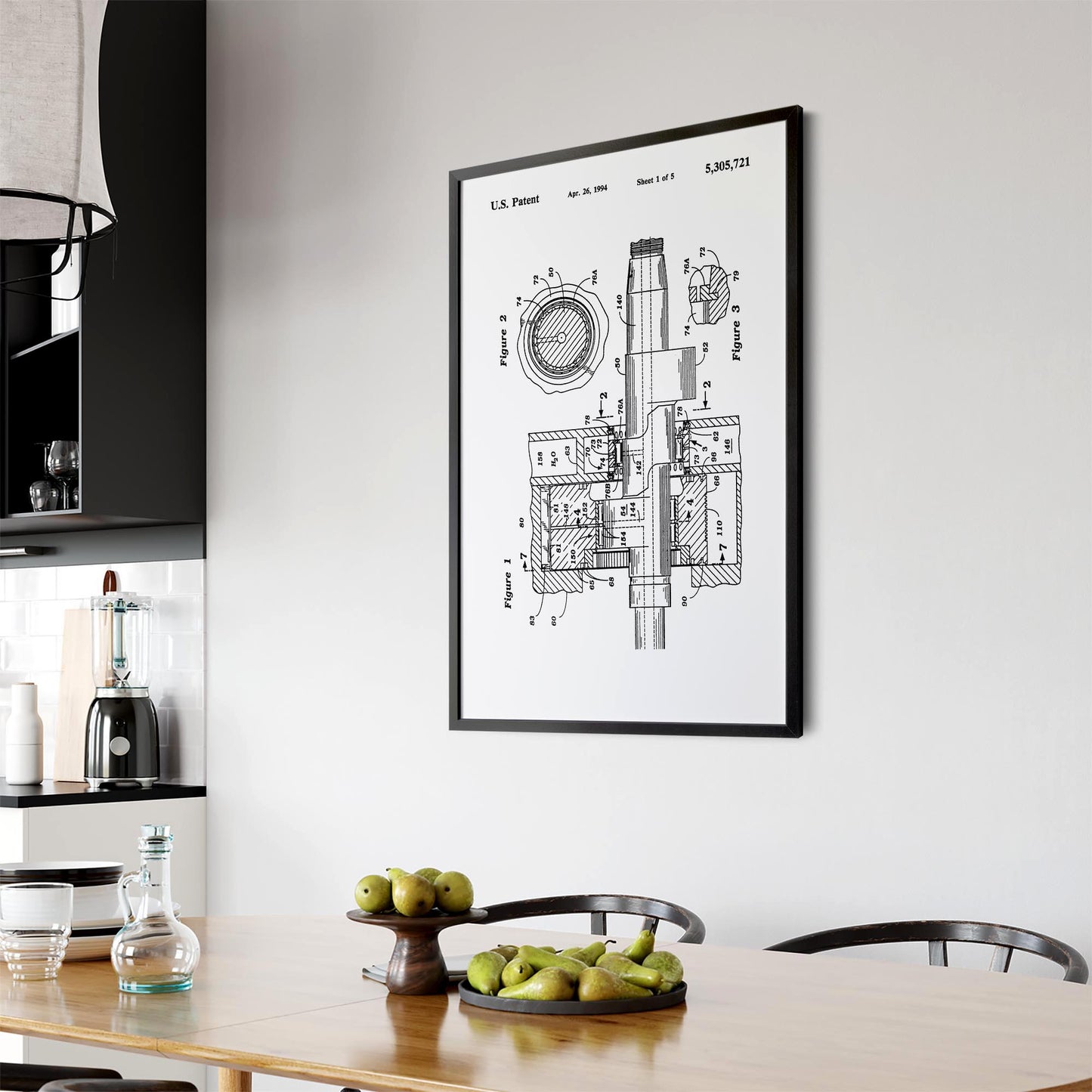 Vintage Rotary Engine Patent Engineering Wall Art #2 - The Affordable Art Company