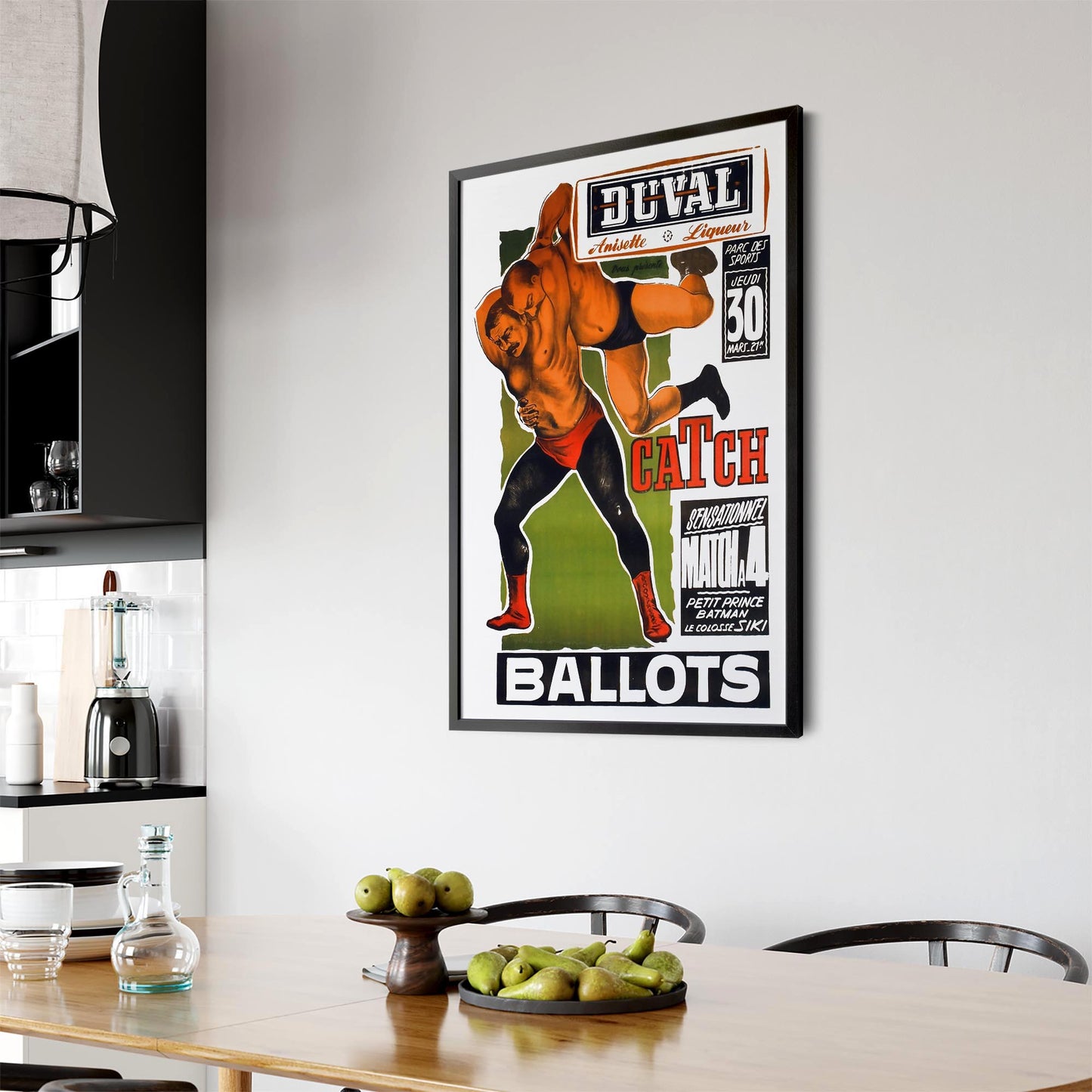 Duval French Wrestling Vintage Sports Advert Wall Art - The Affordable Art Company