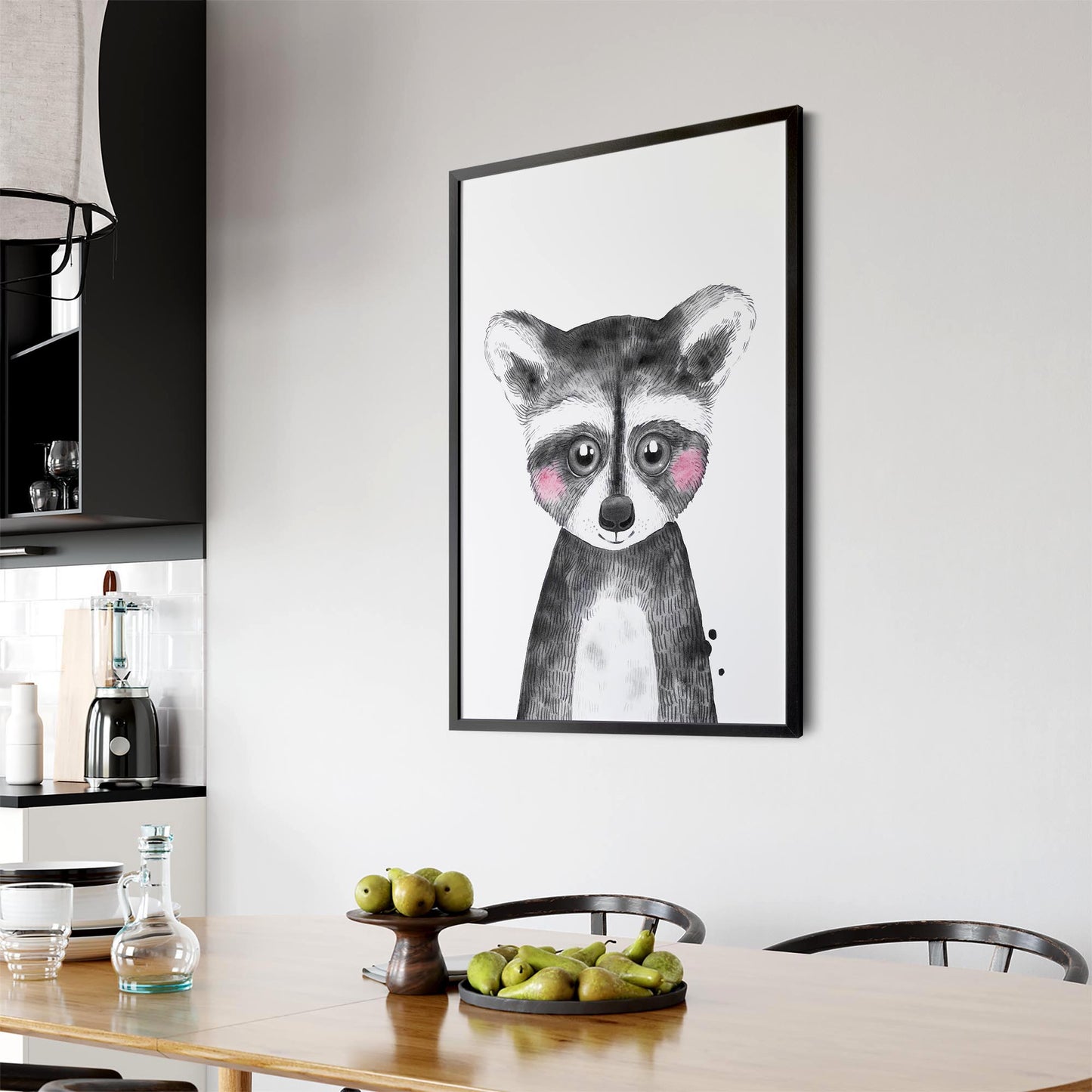 Cute Blushing Baby Raccoon Nursery Animal Wall Art - The Affordable Art Company