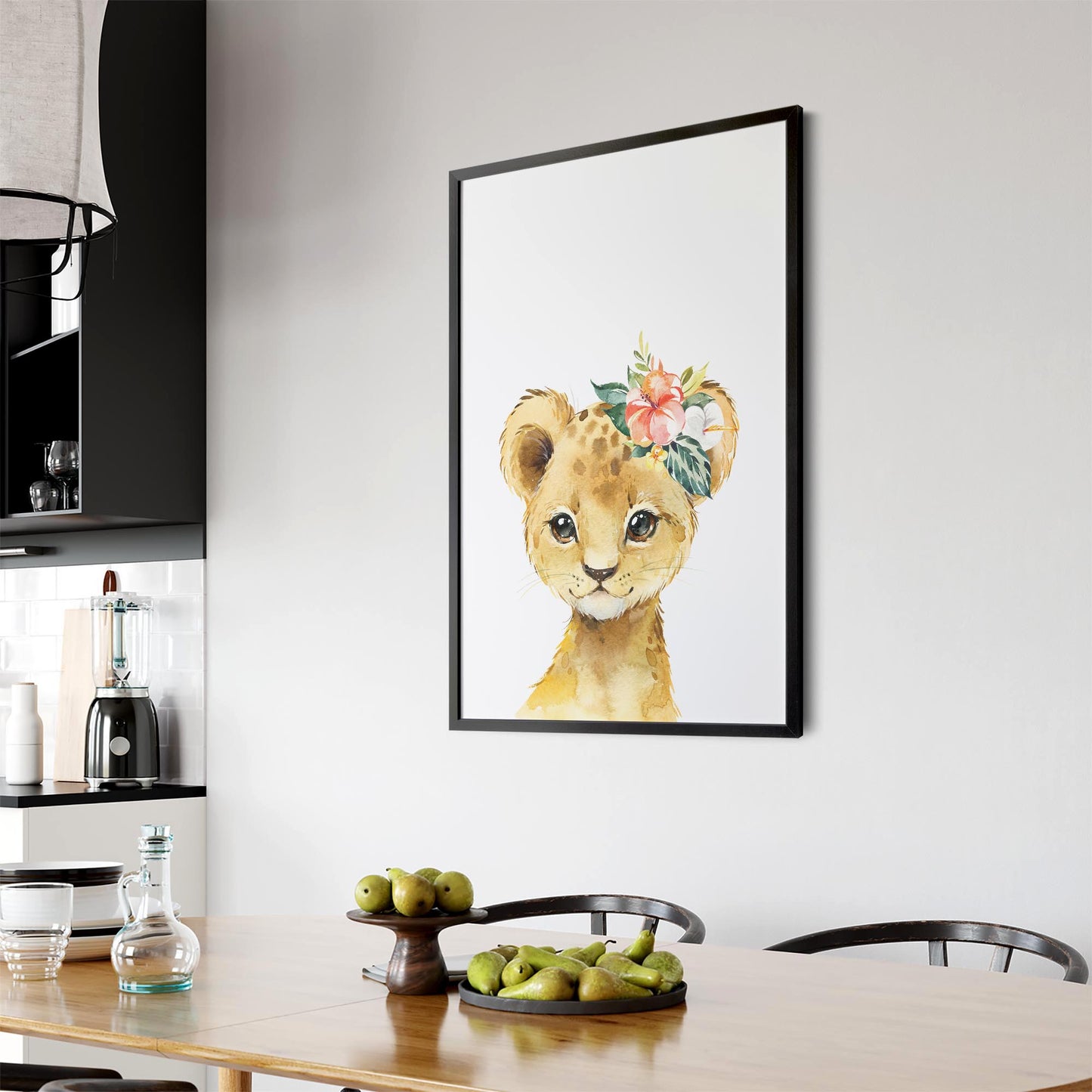 Cute Baby Lion Nursery Animal Gift Wall Art - The Affordable Art Company