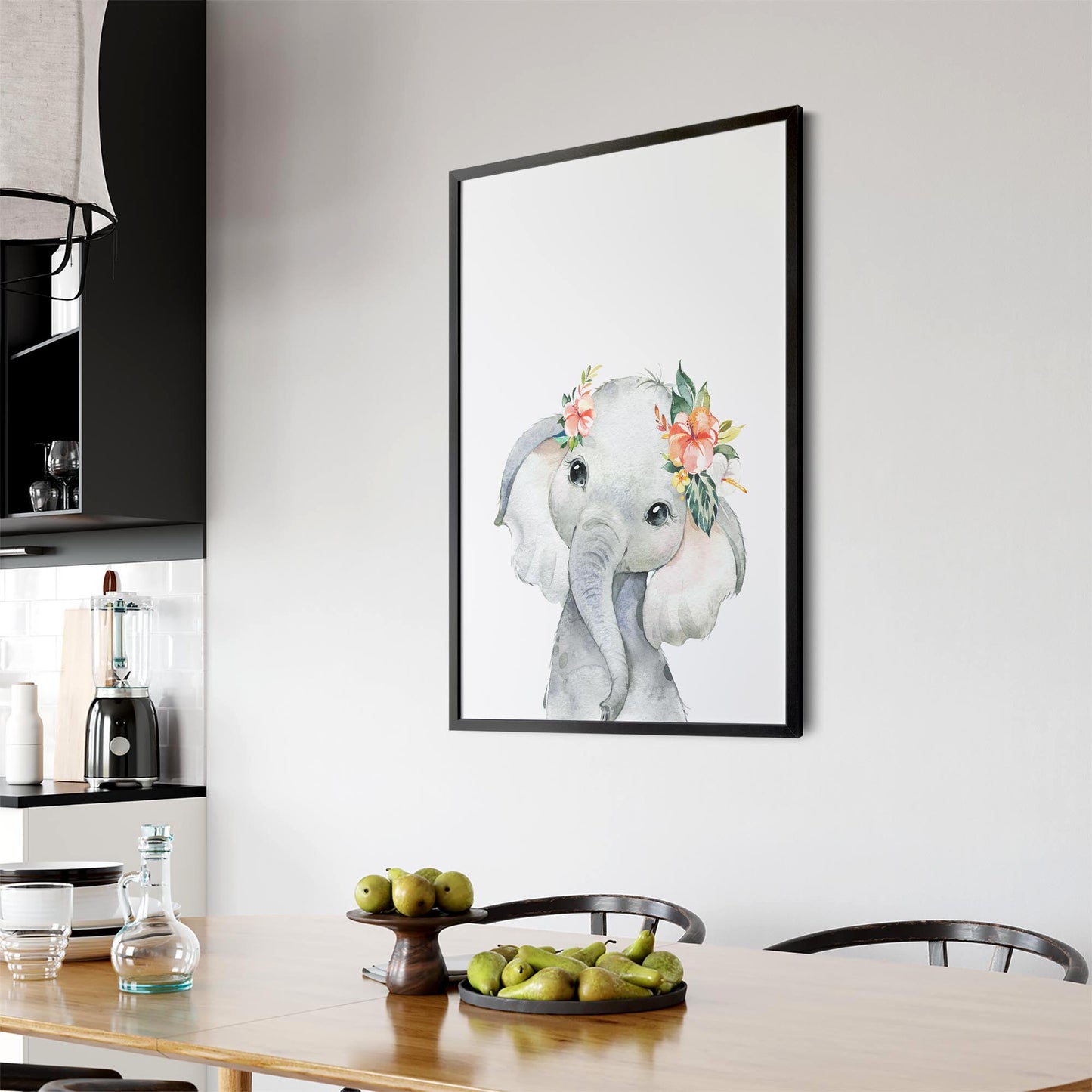 Cute Baby Elephant Nursery Animal Gift Wall Art #2 - The Affordable Art Company