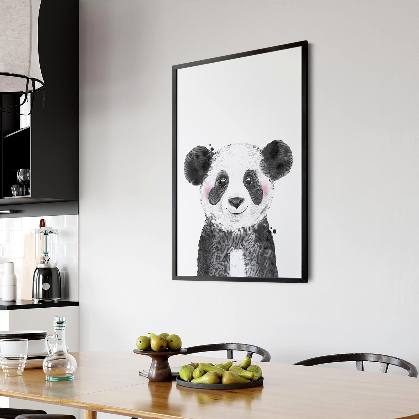 Cute Blushing Baby Panda Nursery Animal Wall Art - The Affordable Art Company