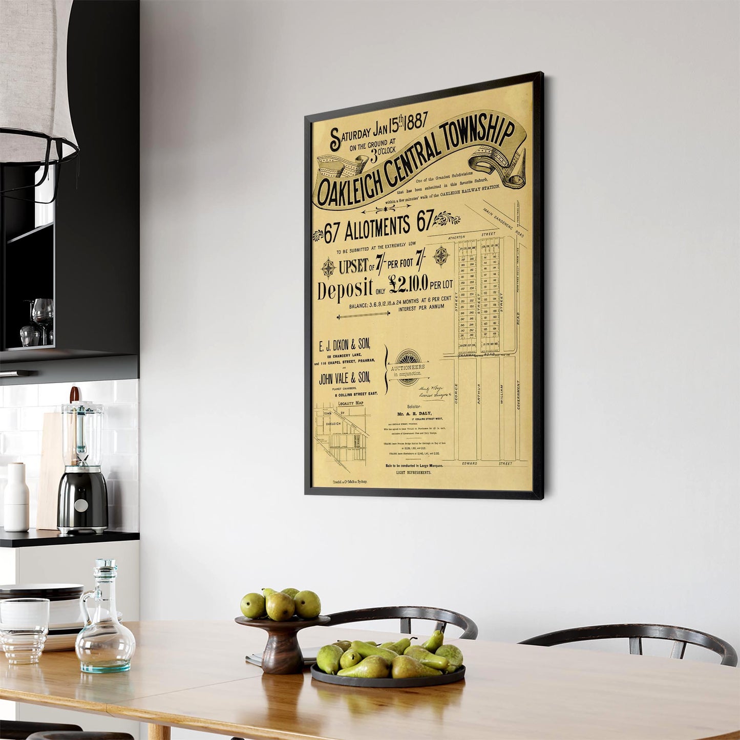 Oakleigh Melbourne Vintage Real Estate Advert Art #3 - The Affordable Art Company