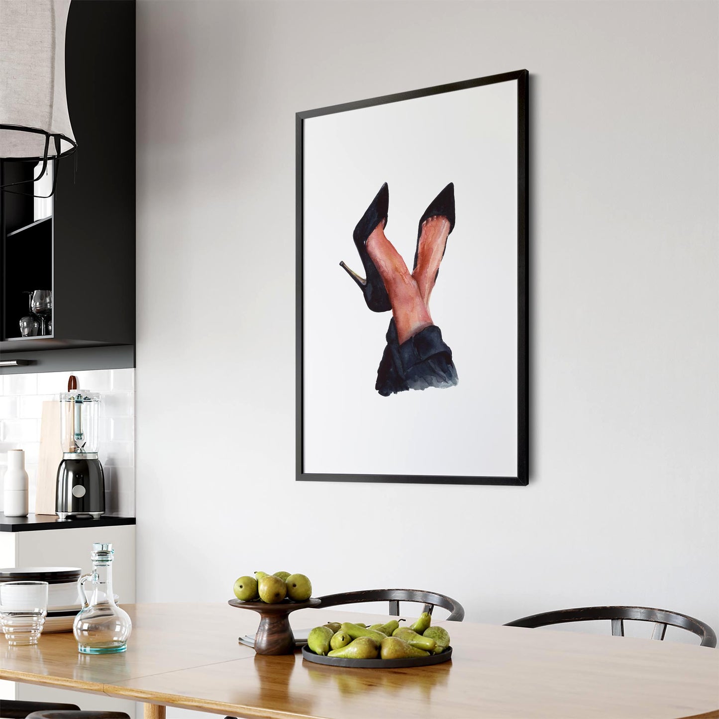 Cute Black Heels Fashion Girls Bedroom Wall Art #3 - The Affordable Art Company
