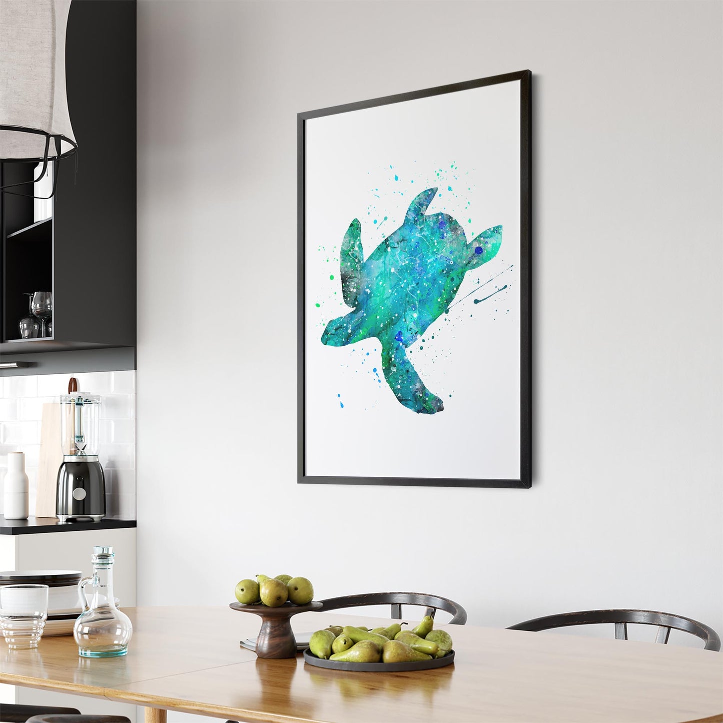 Sea Turtle Cartoon Sealife Nursery Baby Wall Art #1 - The Affordable Art Company