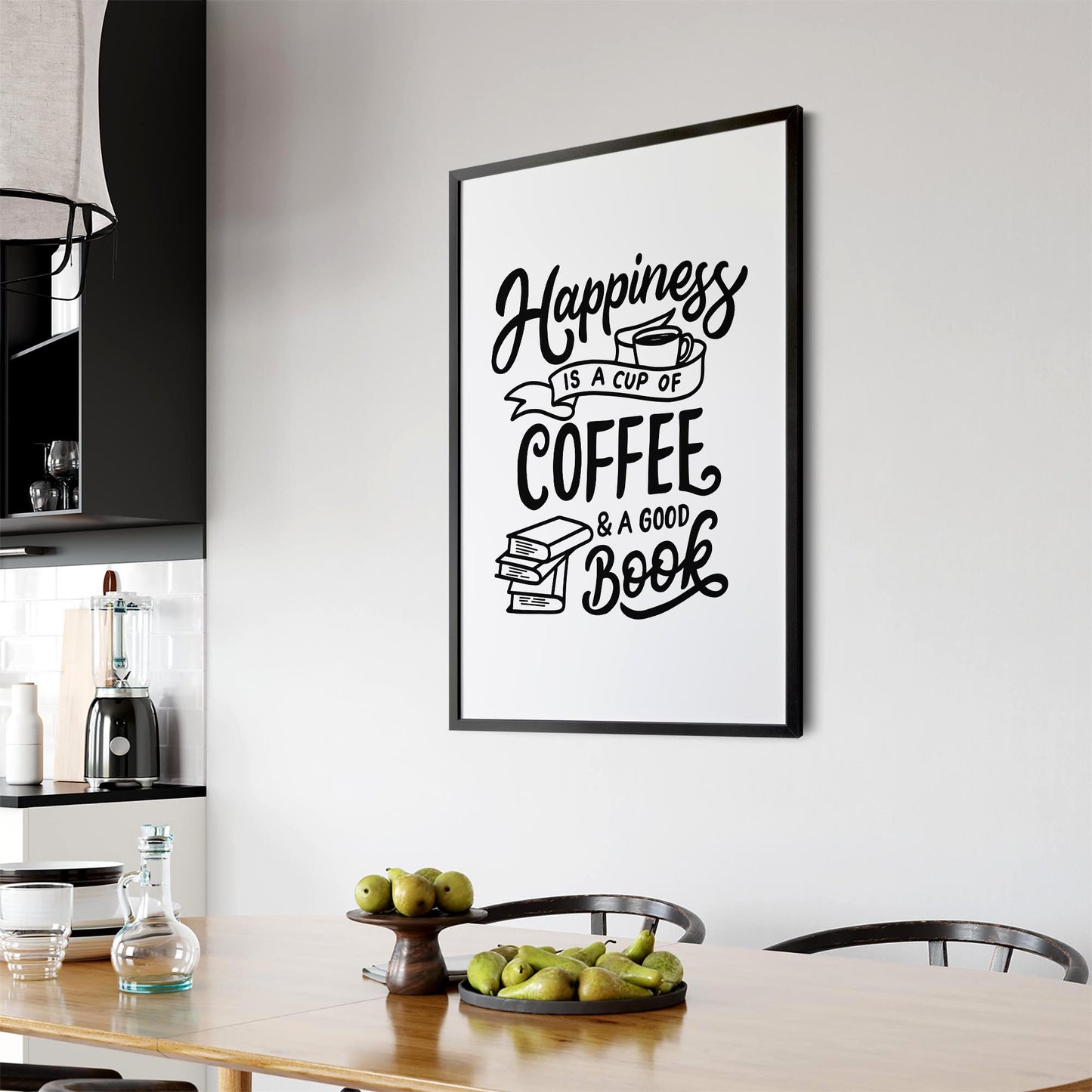 Coffee Quote Minimal Kitchen Cafe Style Wall Art #11 - The Affordable Art Company