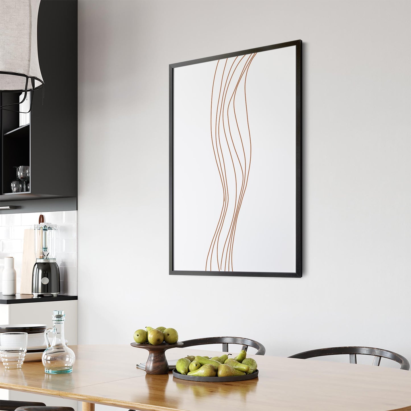 Minimal Waves Line Abstract Wall Art #5 - The Affordable Art Company