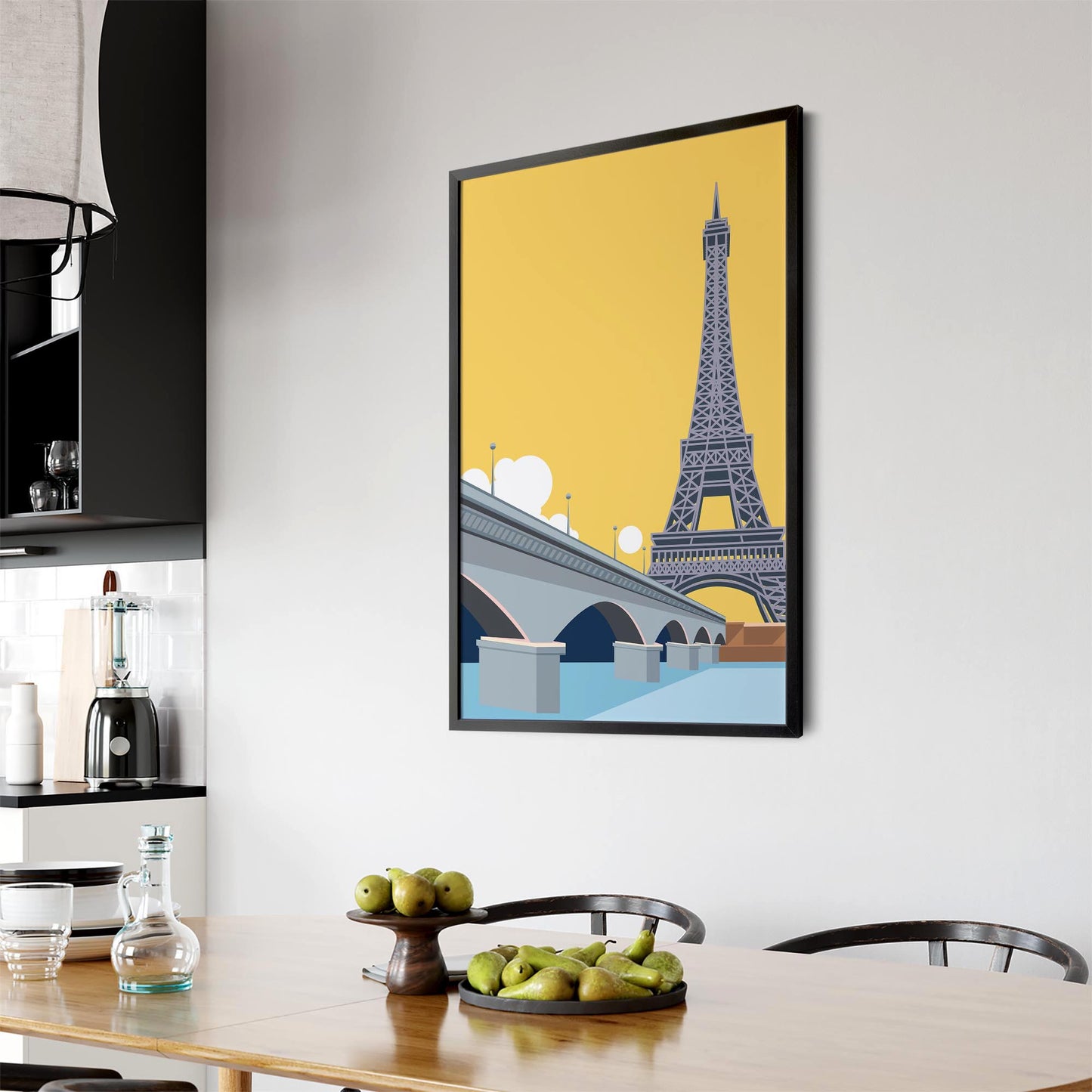 Retro Eiffel Tower Paris Travel Vintage Wall Art - The Affordable Art Company
