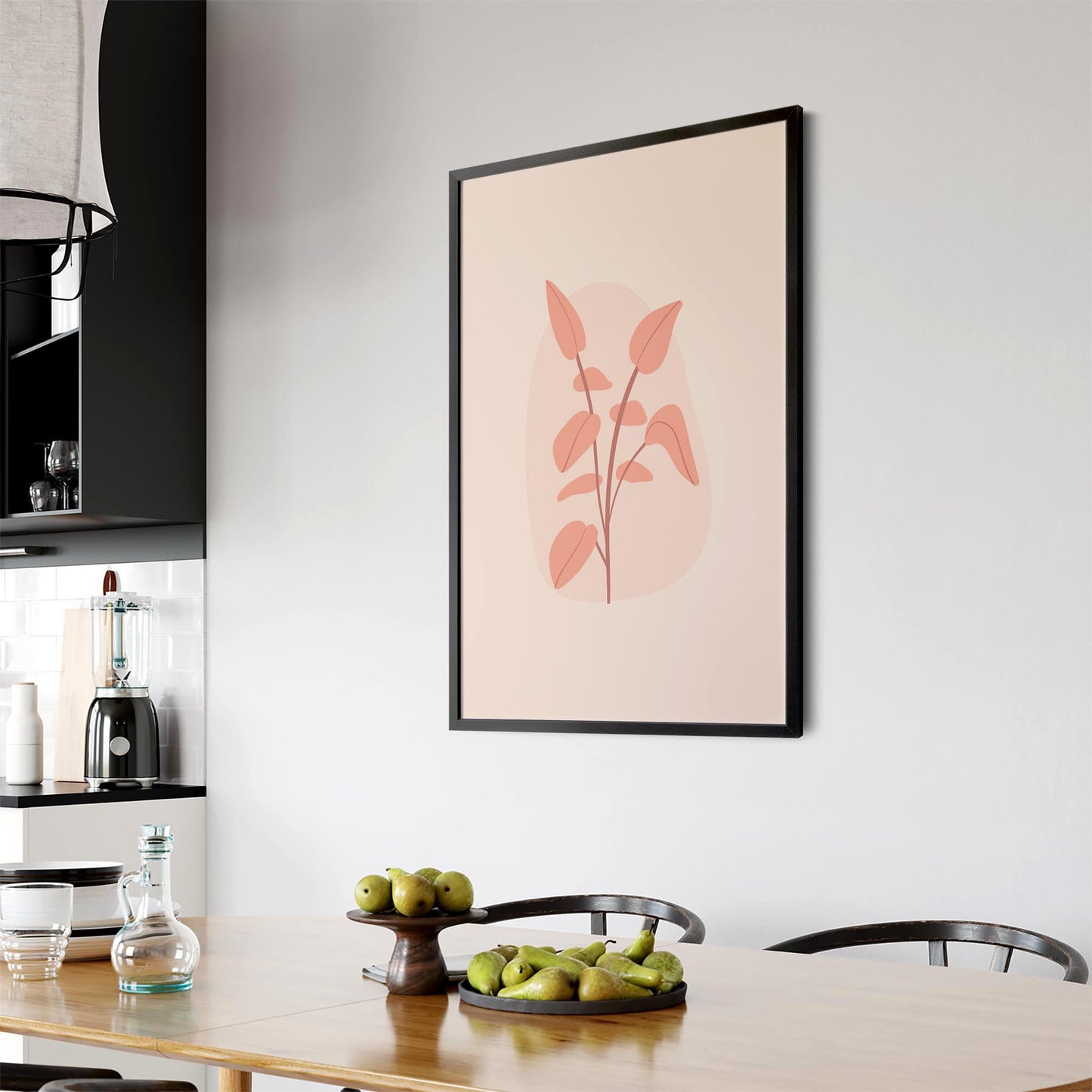 Minimal Plant Abstract Retro Kitchen Wall Art #5 - The Affordable Art Company