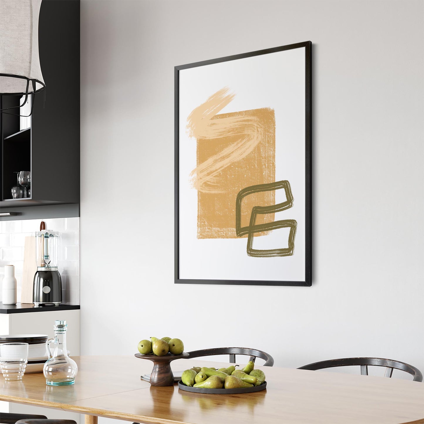 Rough Abstract Minimal Painting Line Wall Art #1 - The Affordable Art Company
