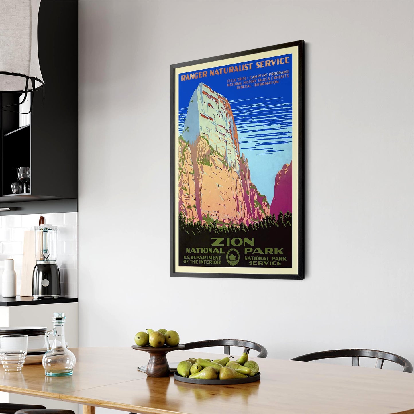 Zion National Park, USA Vintage Travel Wall Art - The Affordable Art Company