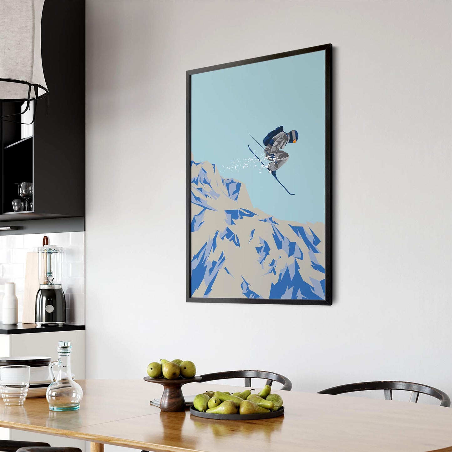 Retro Ski Winter Vintage Snow Cabin Wall Art #4 - The Affordable Art Company