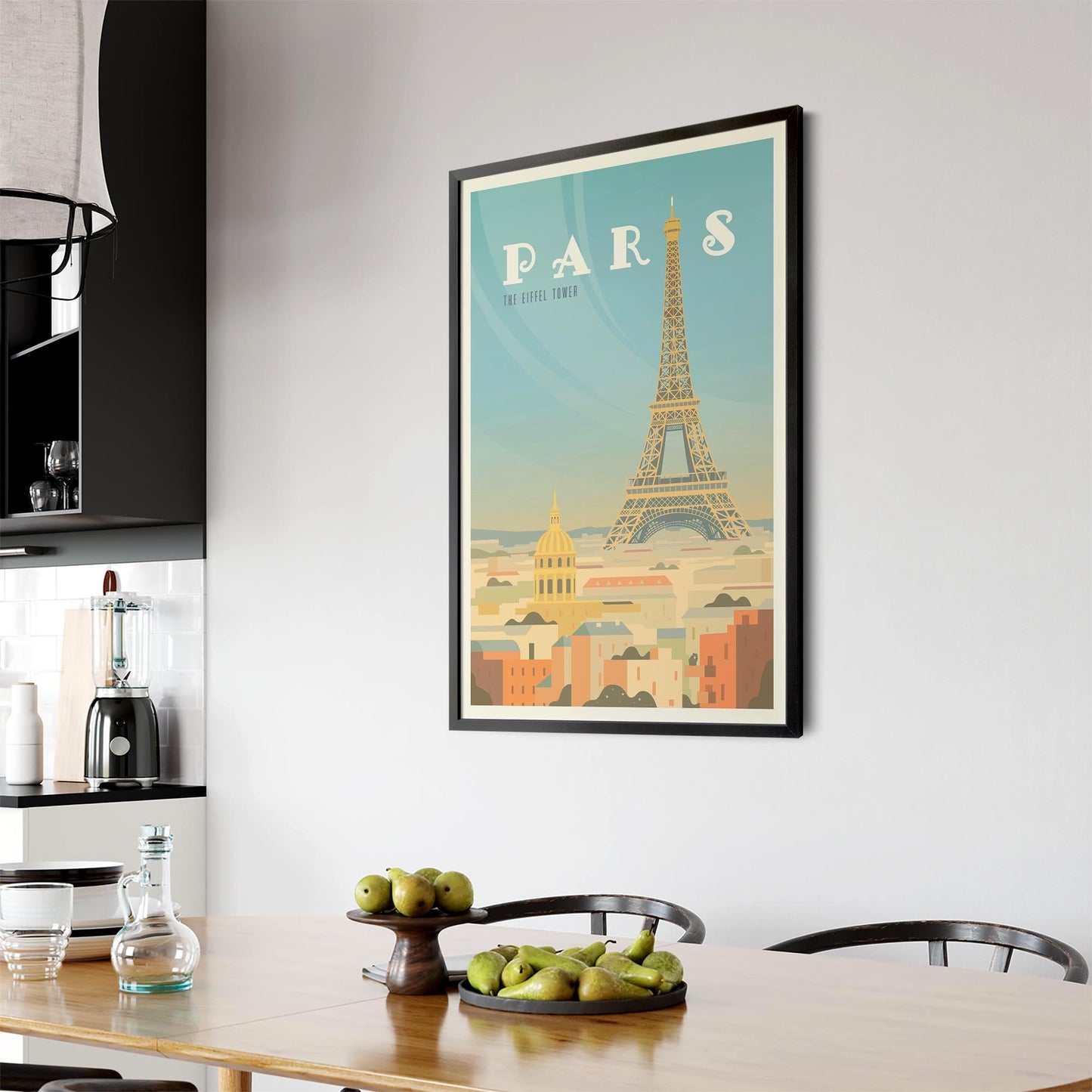 Retro Paris France Vintage Travel European Wall Art - The Affordable Art Company