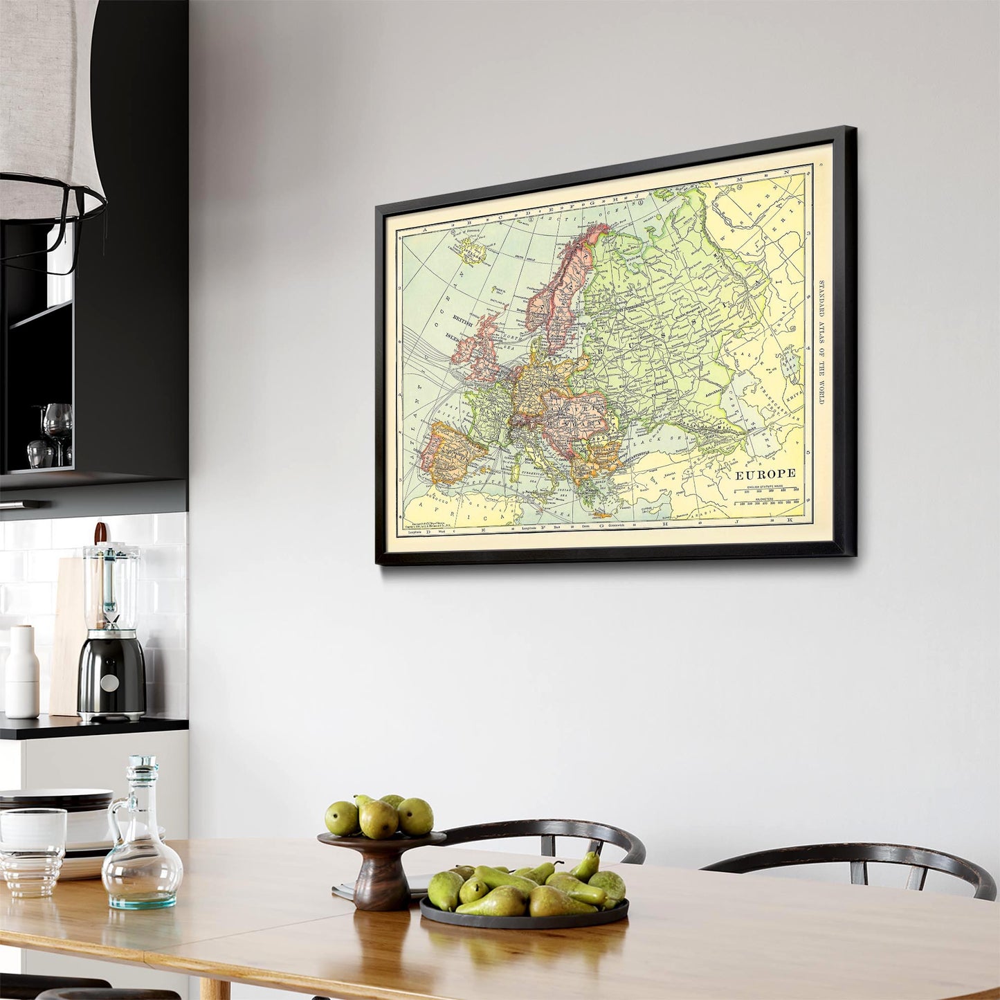 Europe, Vintage Map European Old Map Wall Art - The Affordable Art Company