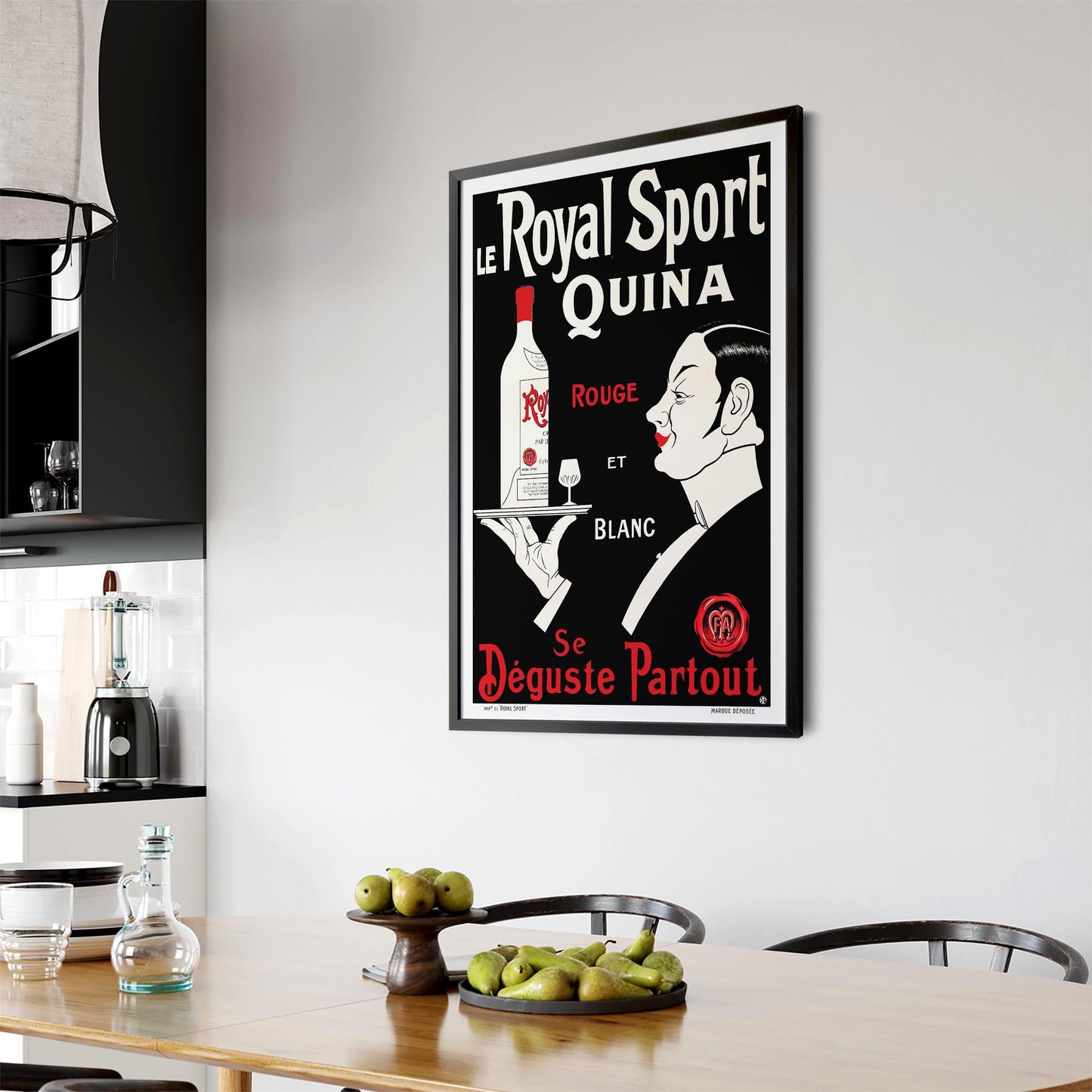 French Le Royal Wine Vintage Advert Cafe Wall Art - The Affordable Art Company