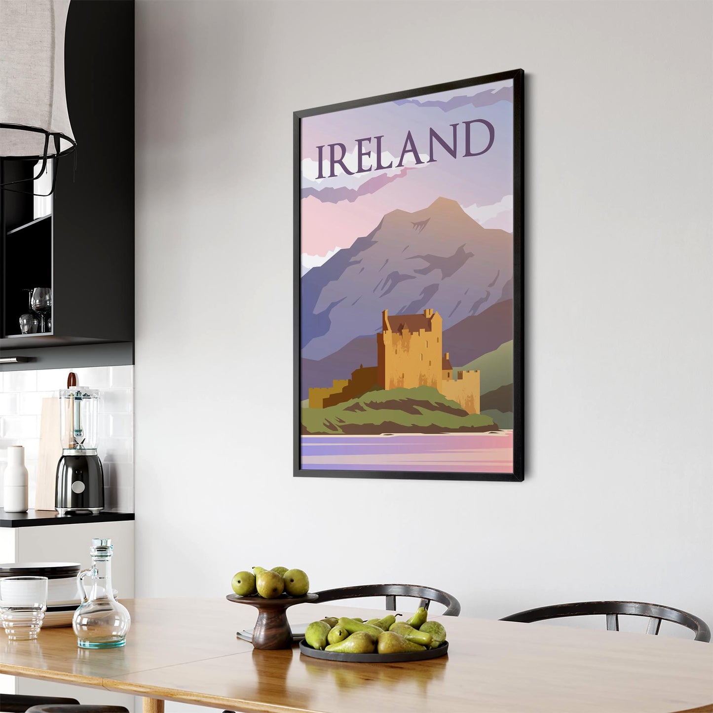 Retro Ireland European Travel Vintage Wall Art - The Affordable Art Company