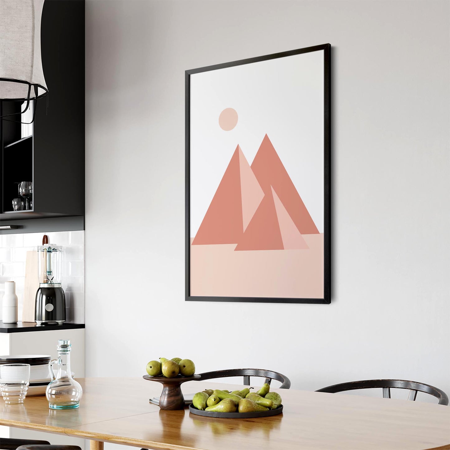 Minimal Pyramids Retro Pink & Pastel Wall Art - The Affordable Art Company
