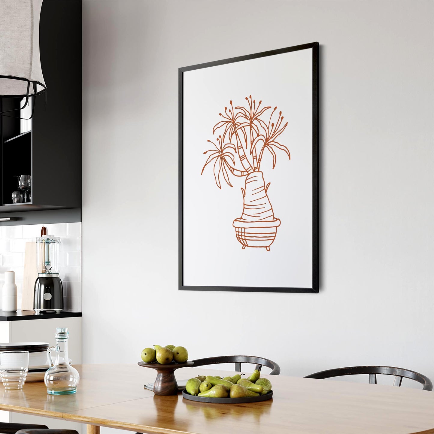 Abstract House Plant Minimal Living Room Wall Art #22 - The Affordable Art Company