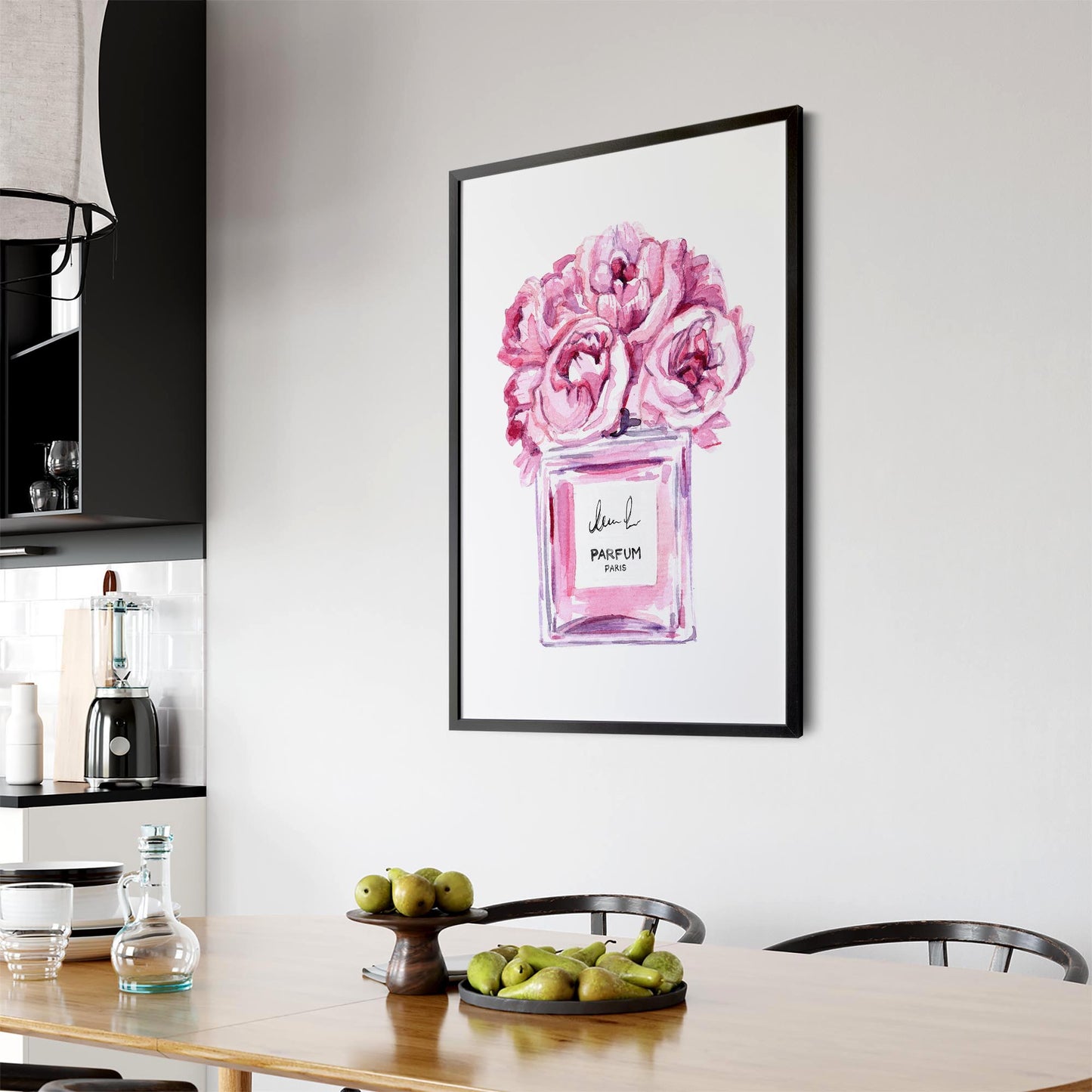 Pink Minimal Perfume Bottle Fashion Wall Art #1 - The Affordable Art Company